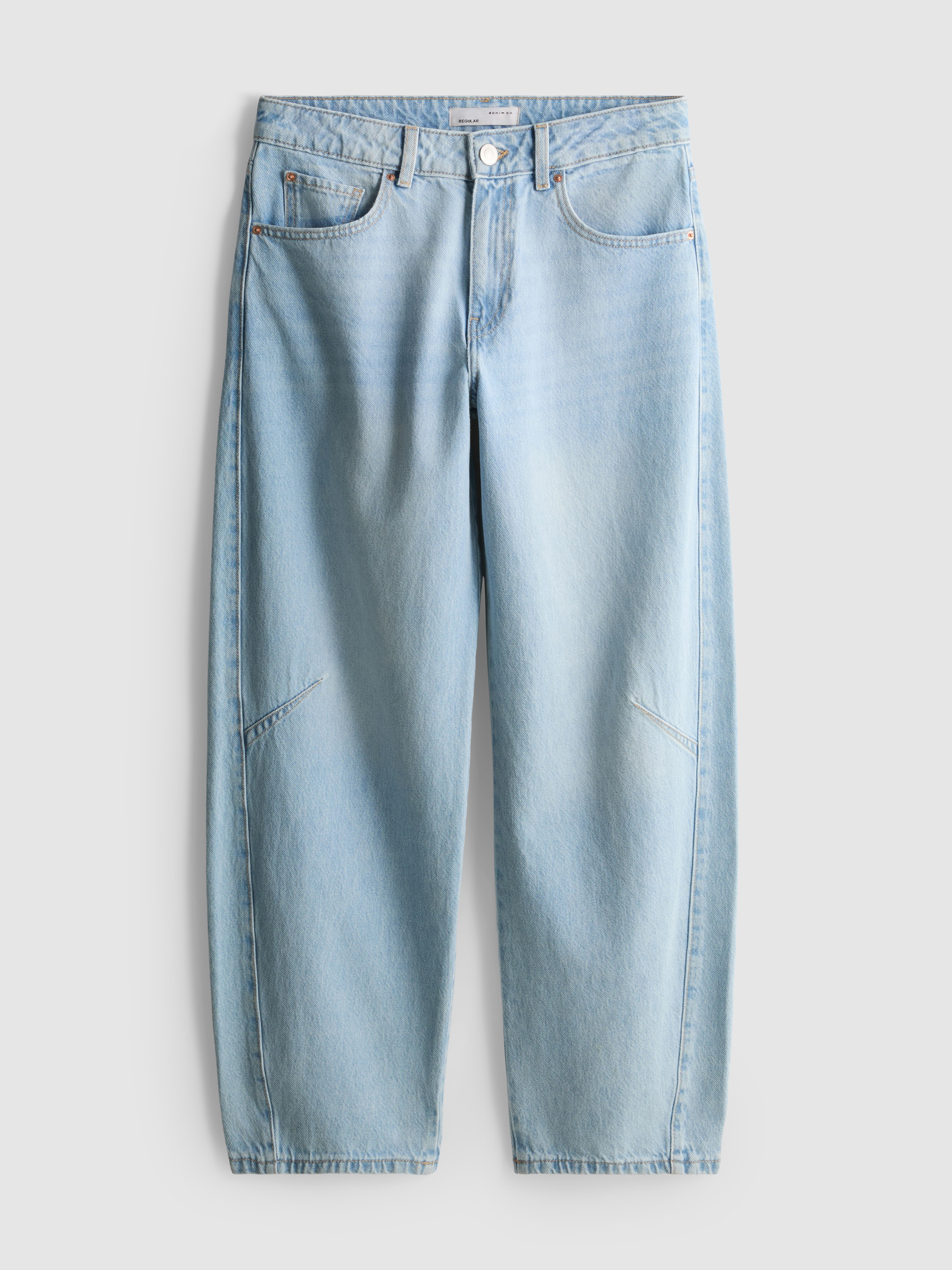 Mid-Rise Barrel Leg Jeans
