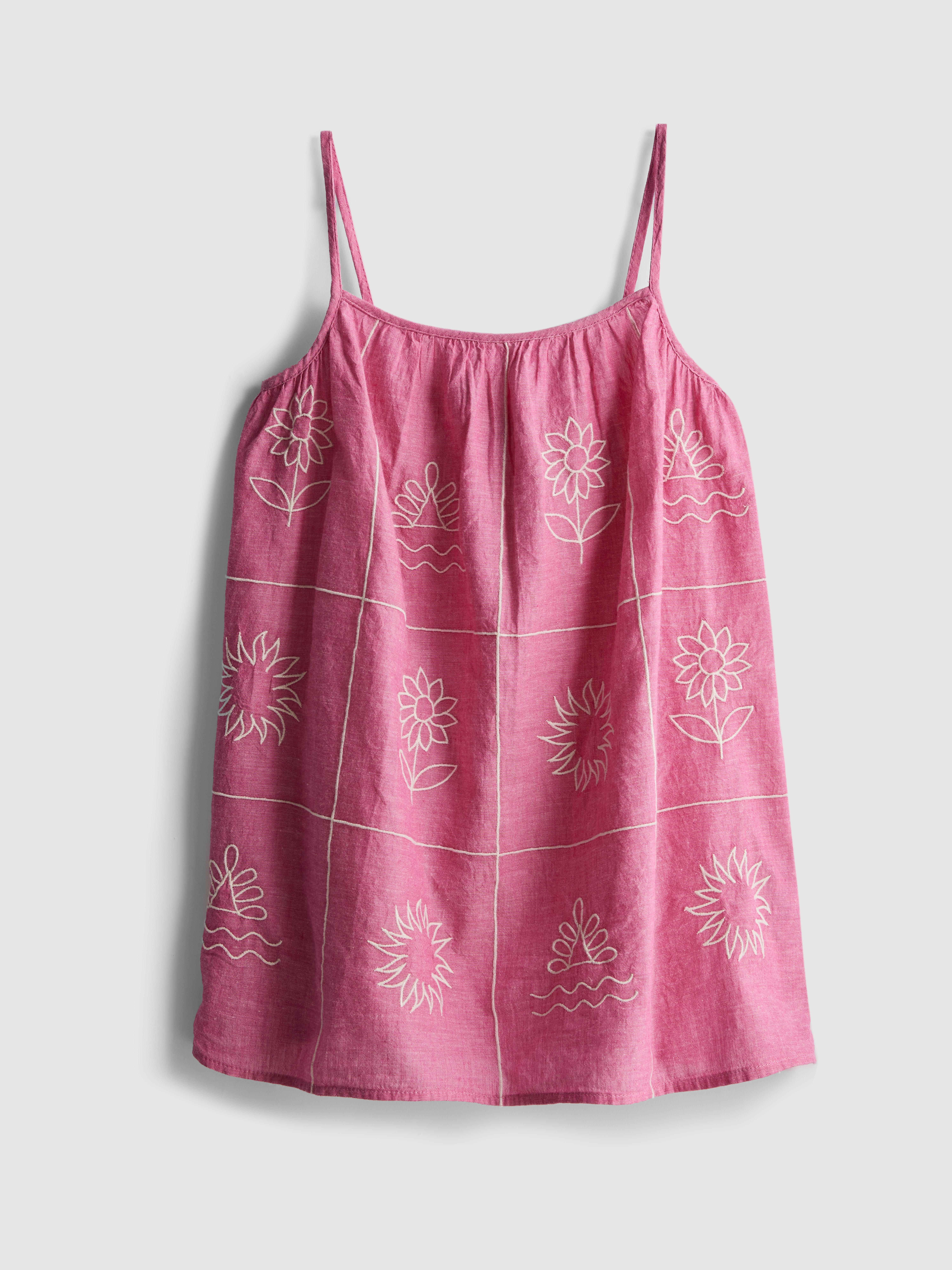 Girls Pink 1.5-9yrs | Chambray Embroidered Cami Dress | Primark
