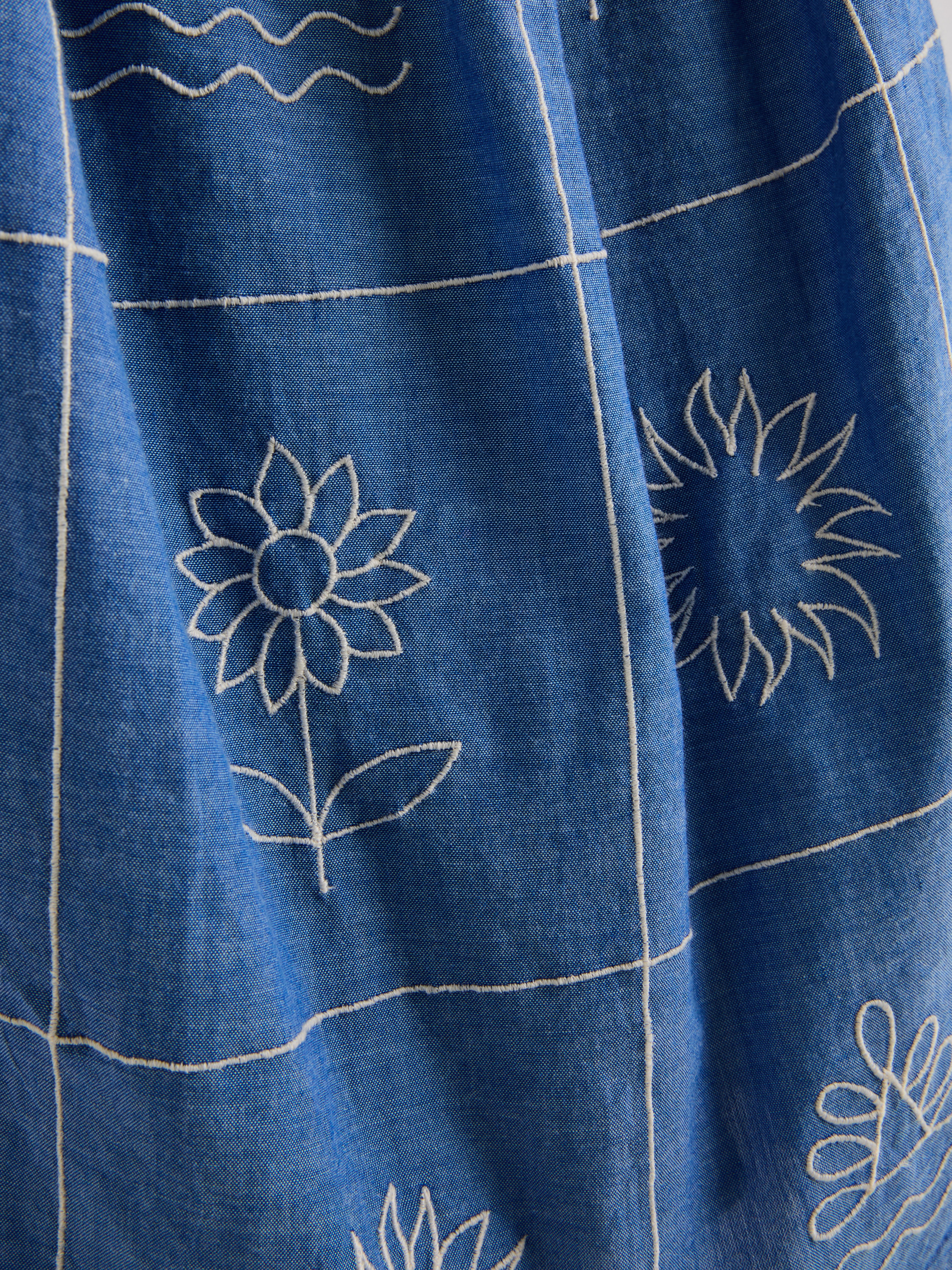 1.5-9yrs | Chambray Embroidered Cami Dress