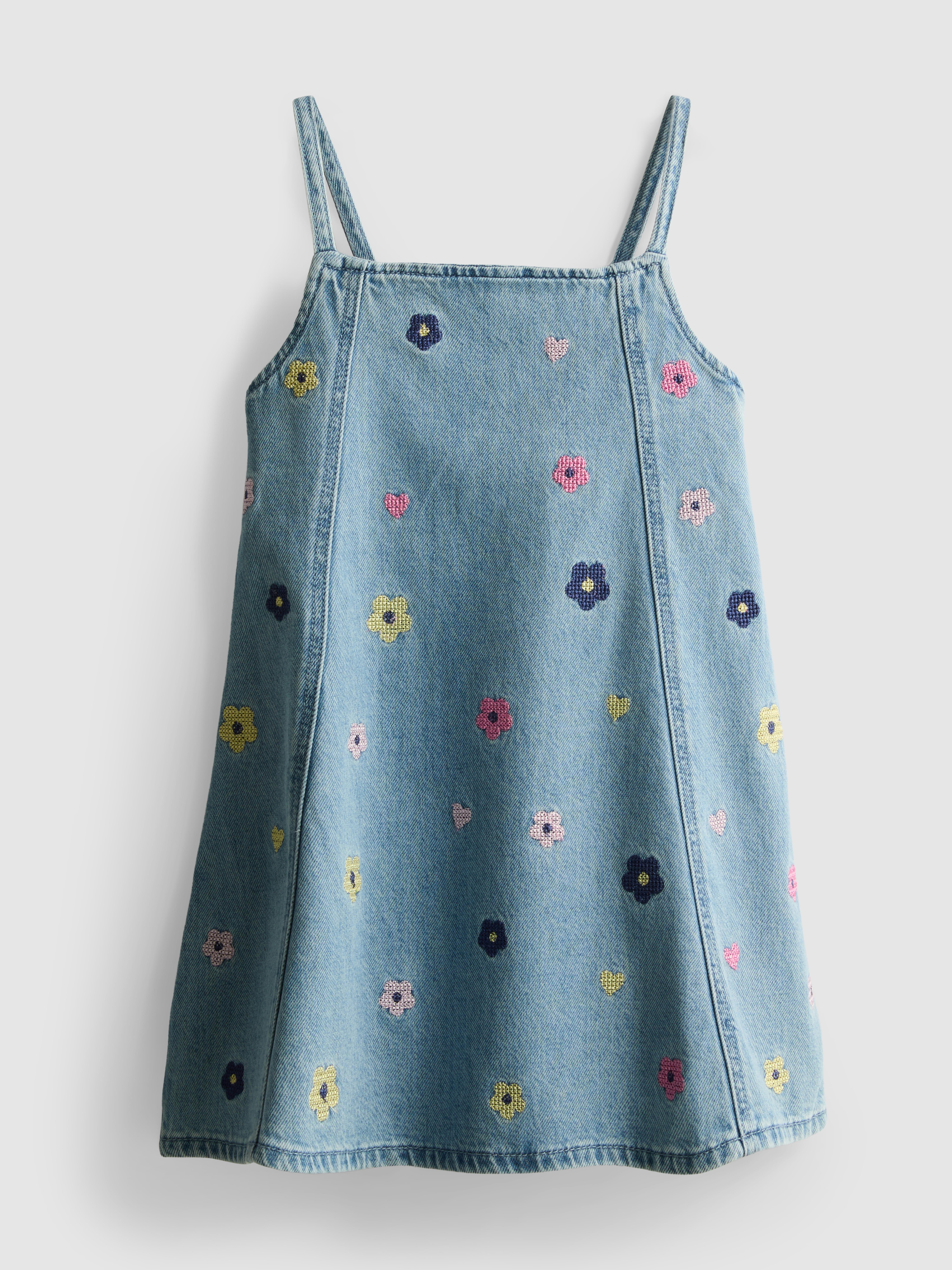 1.5-9yrs | Embroidered Denim Dress