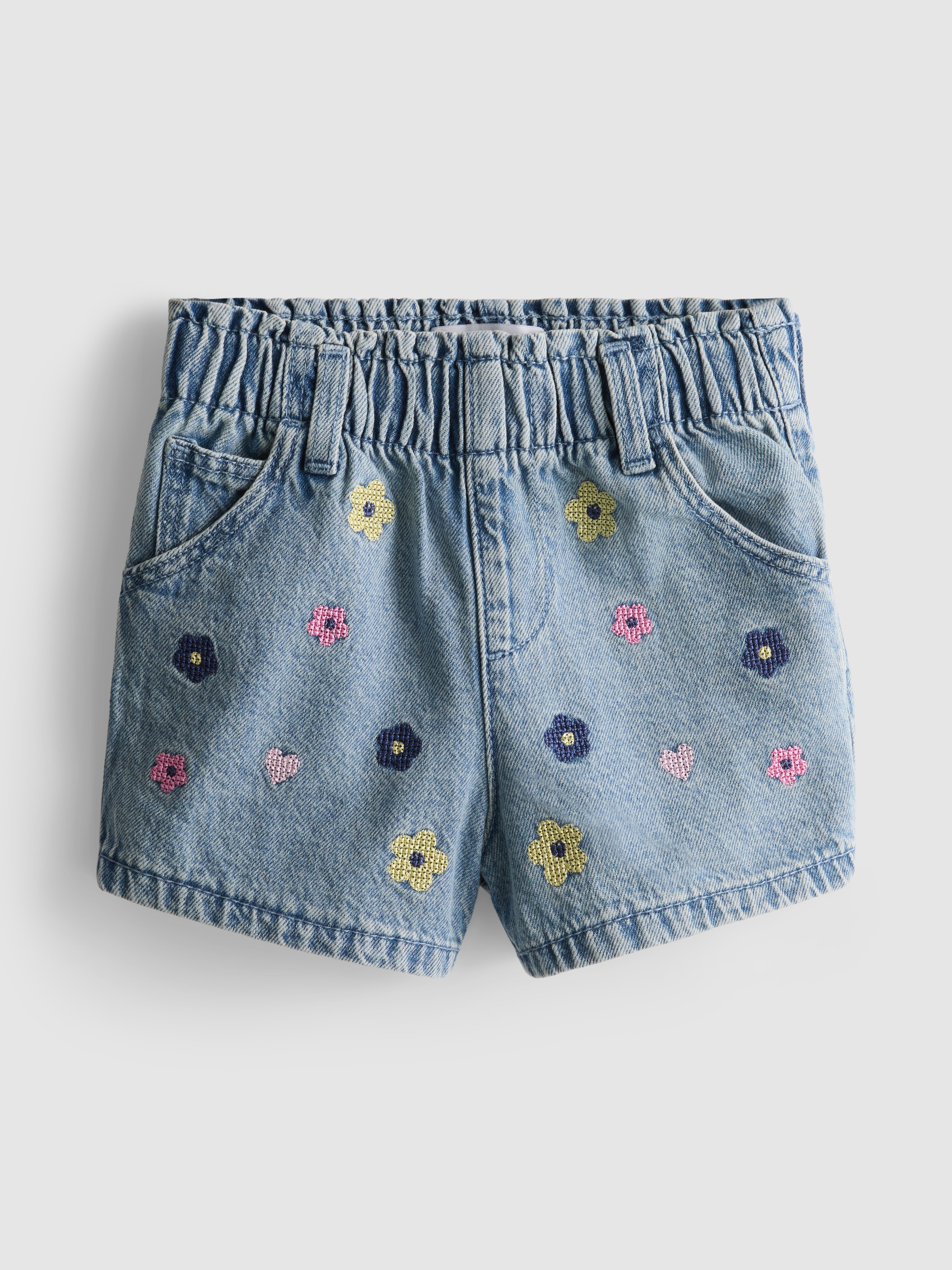 1.5-9yrs | Paperbag Denim Shorts