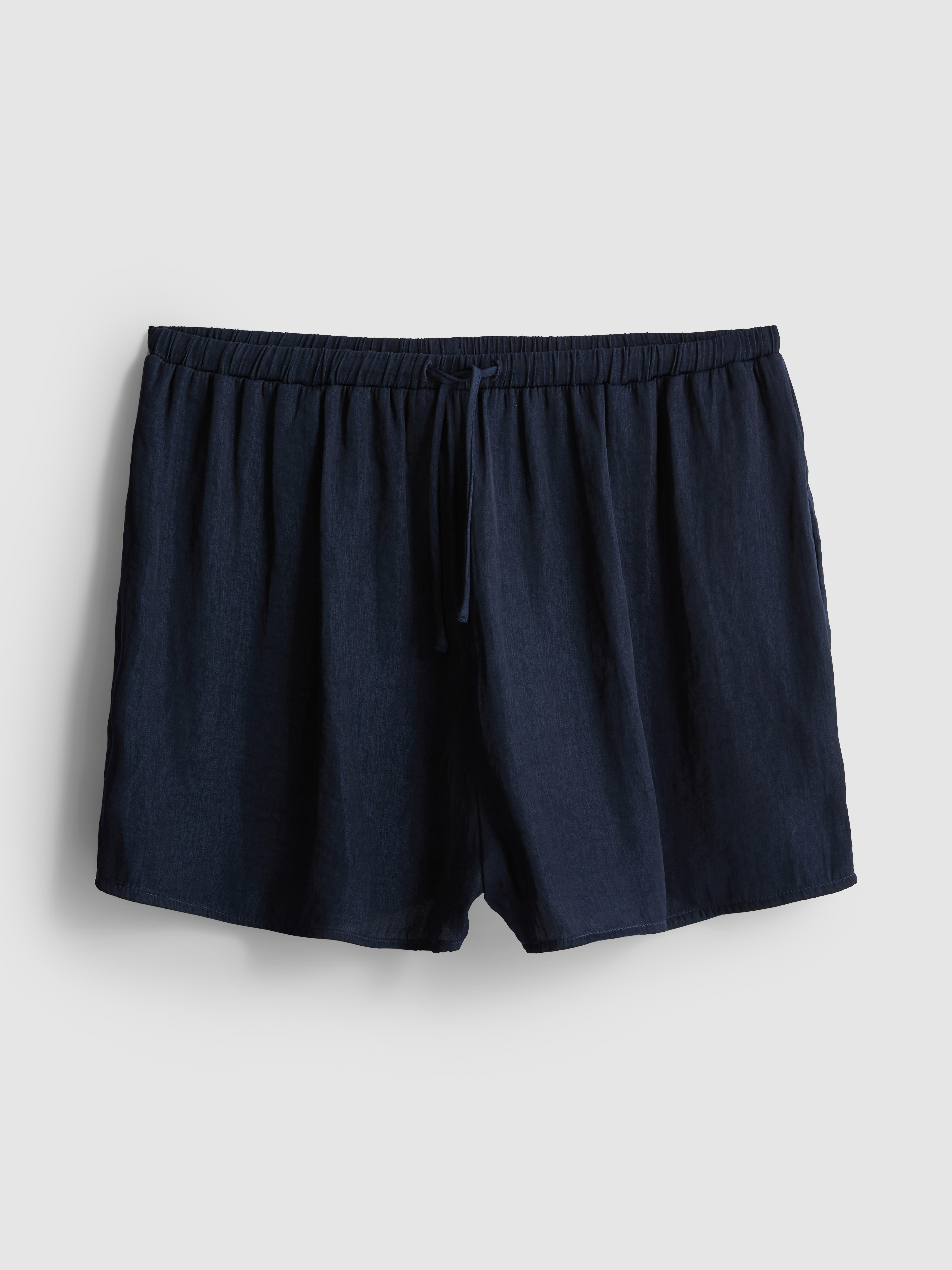 Pantalones cortos de pijama texturizados Azul marino