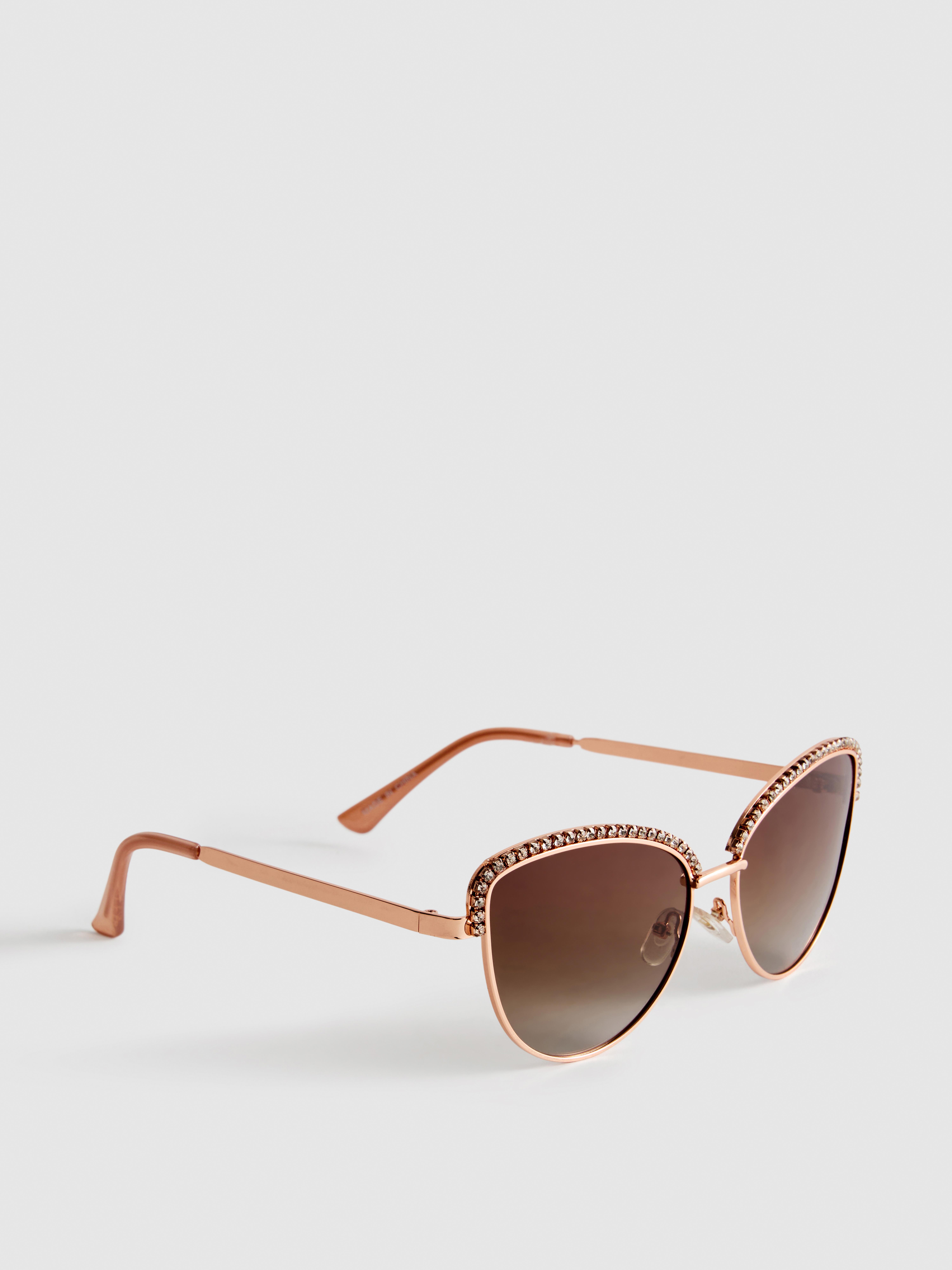 Occhiali da sole cat-eye con strass
