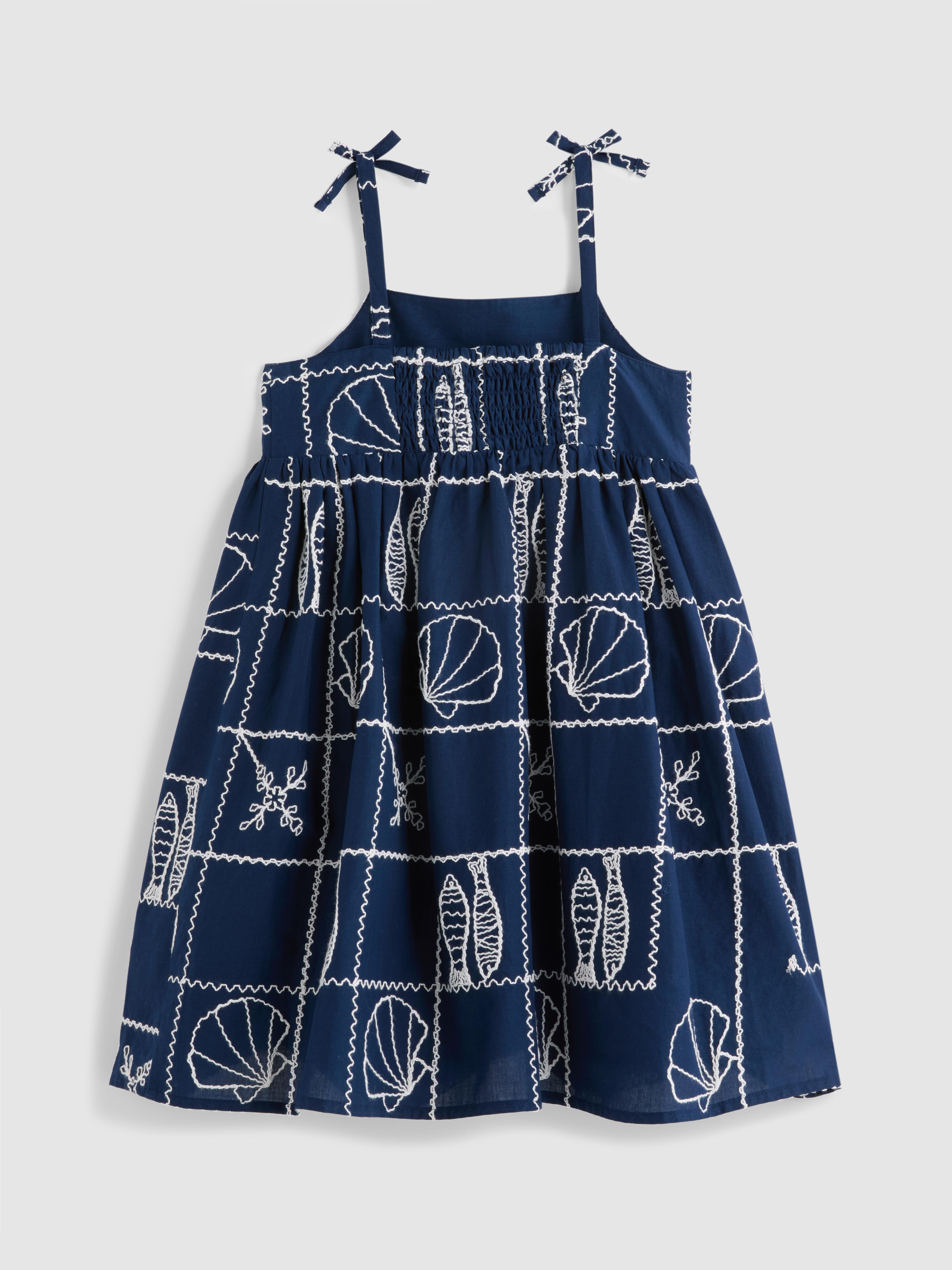 1.5-9yrs | Spaghetti Strap Embroidered Smock Dress