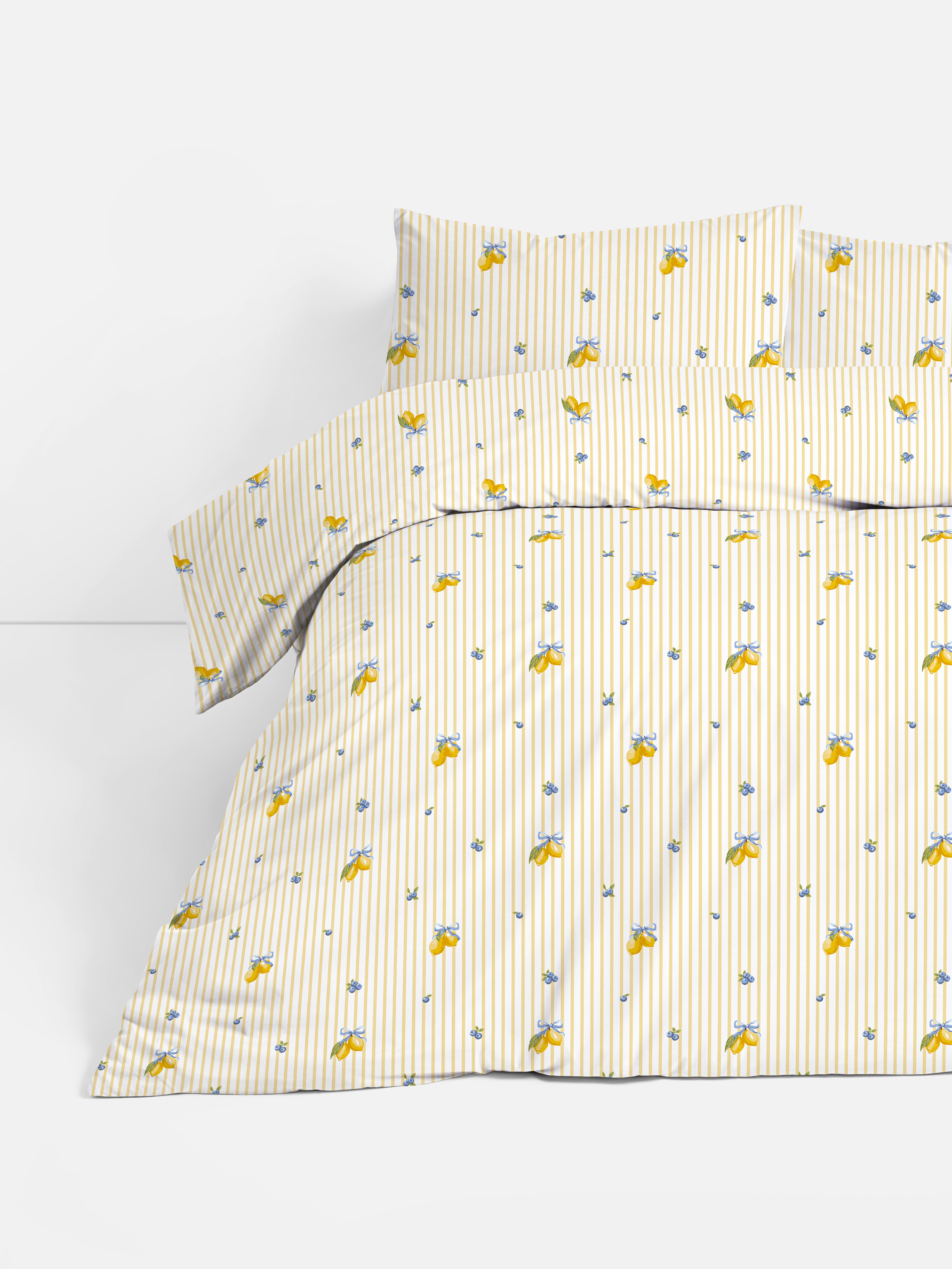 Lemon Stripe Duvet Cover Set