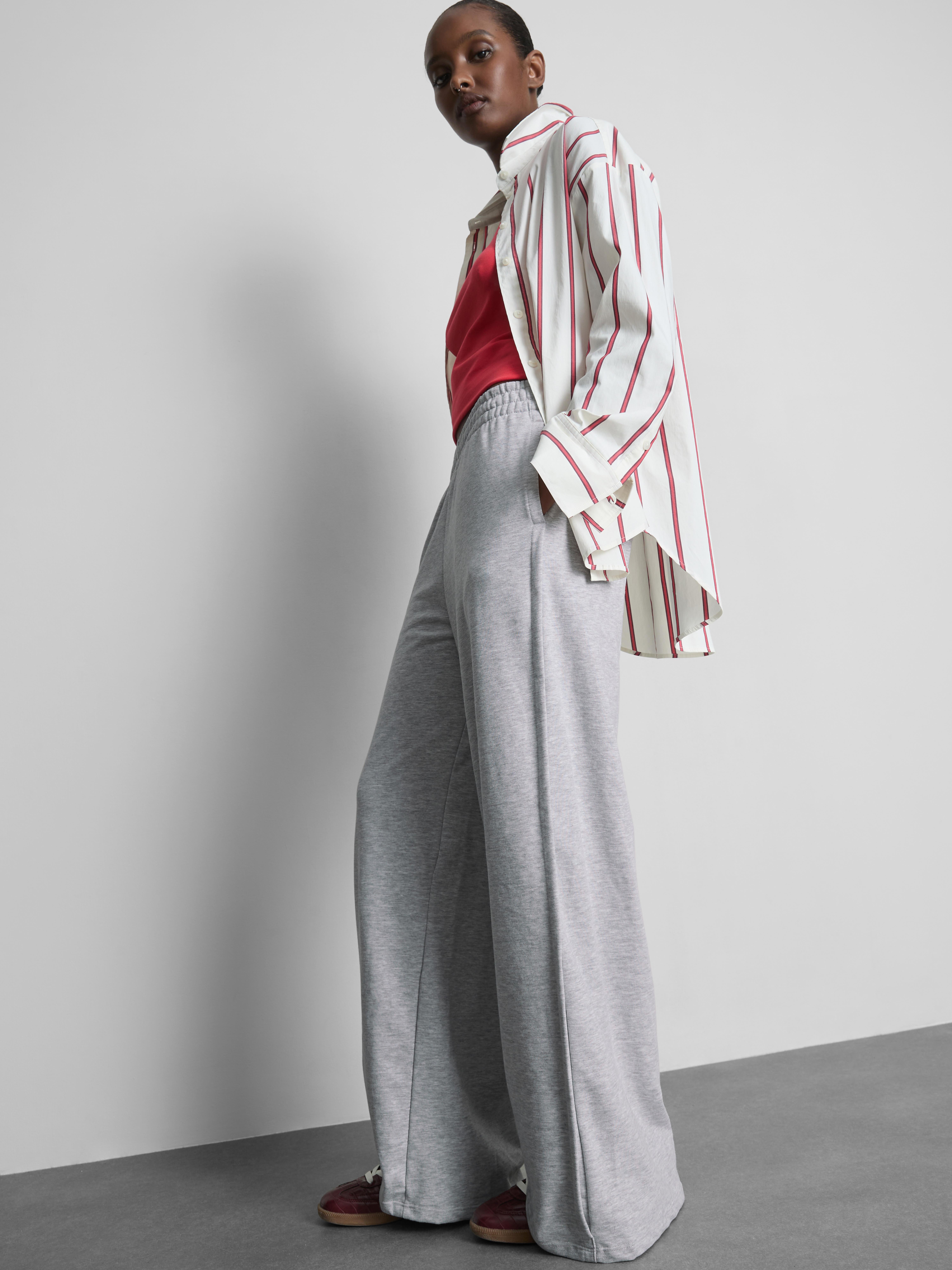 Cotton Rich Wide Leg Pleated Joggers