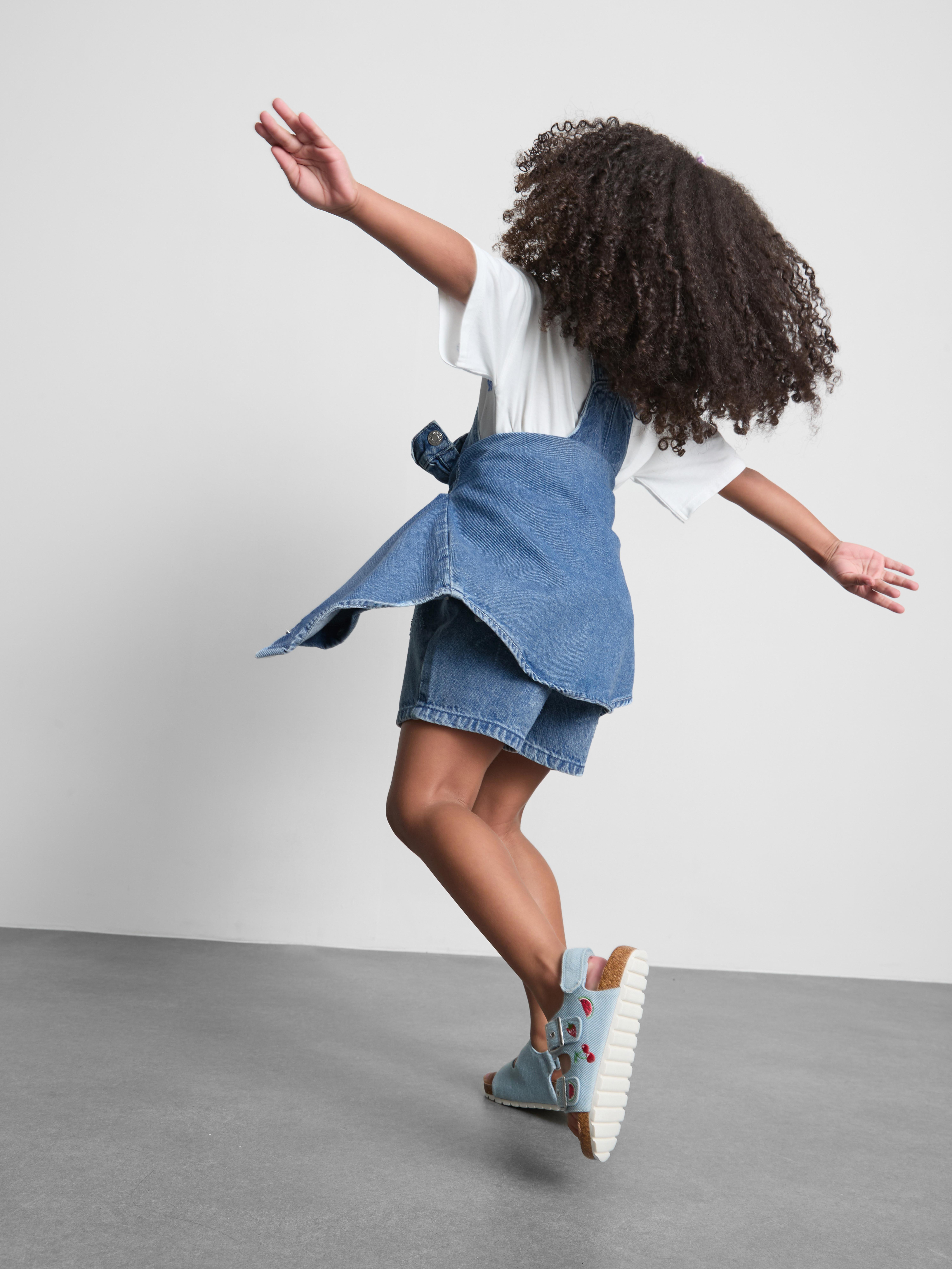 18 mois–9 ans | Salopette en jean à nœud