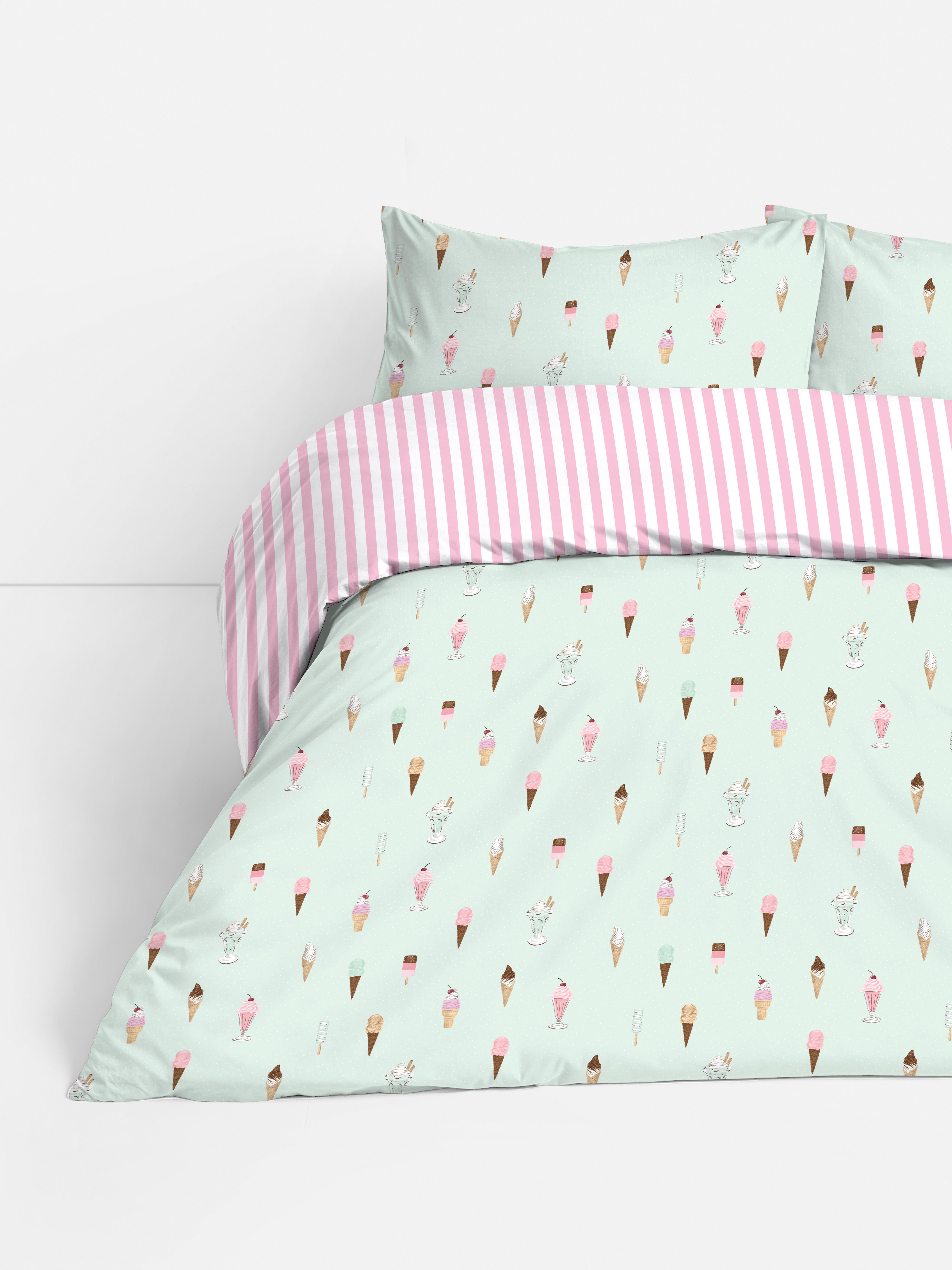 Juego de ropa de cama con estampado de helados