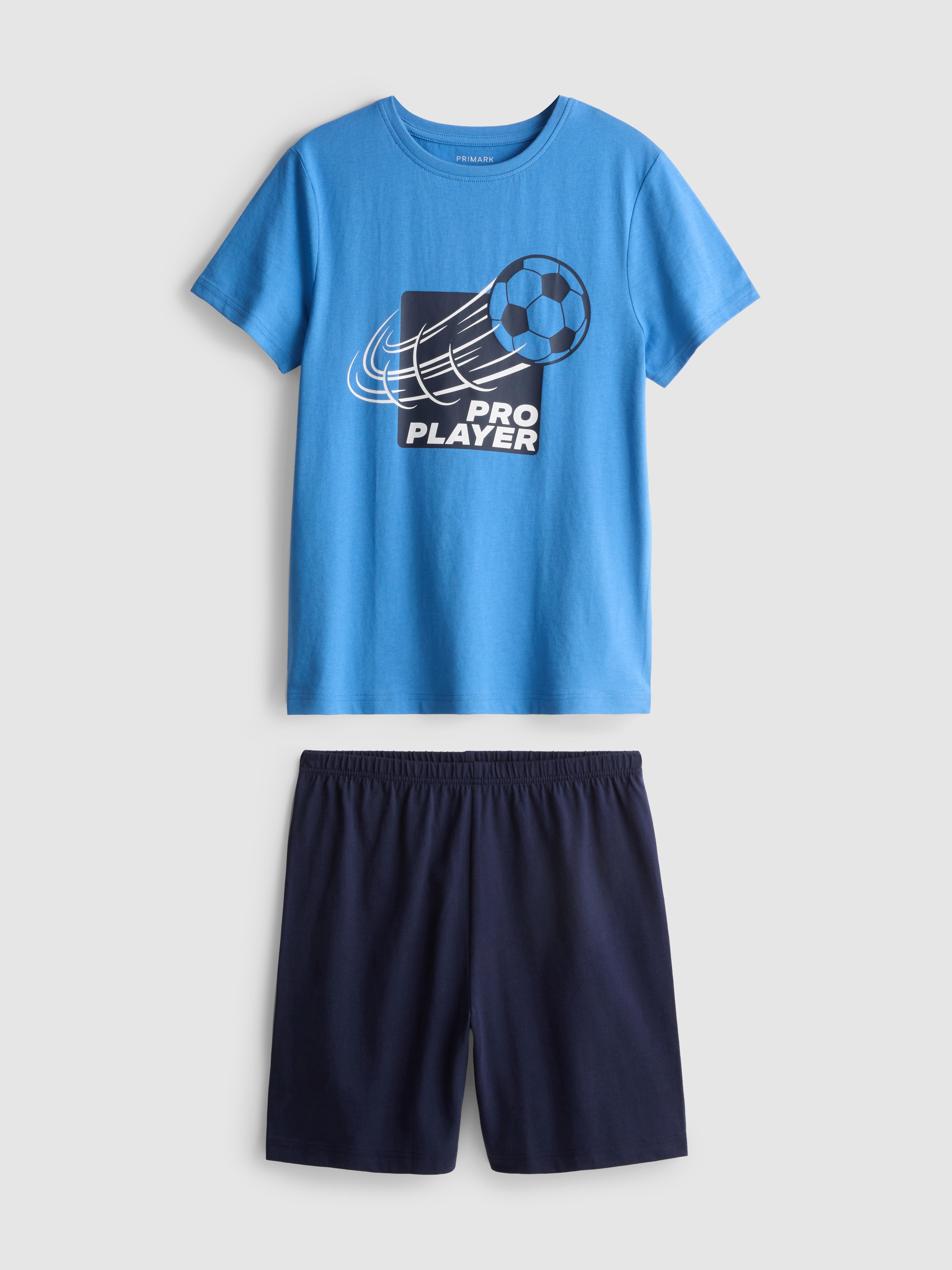 7-15 jr | Korte pyjama met voetbalprint