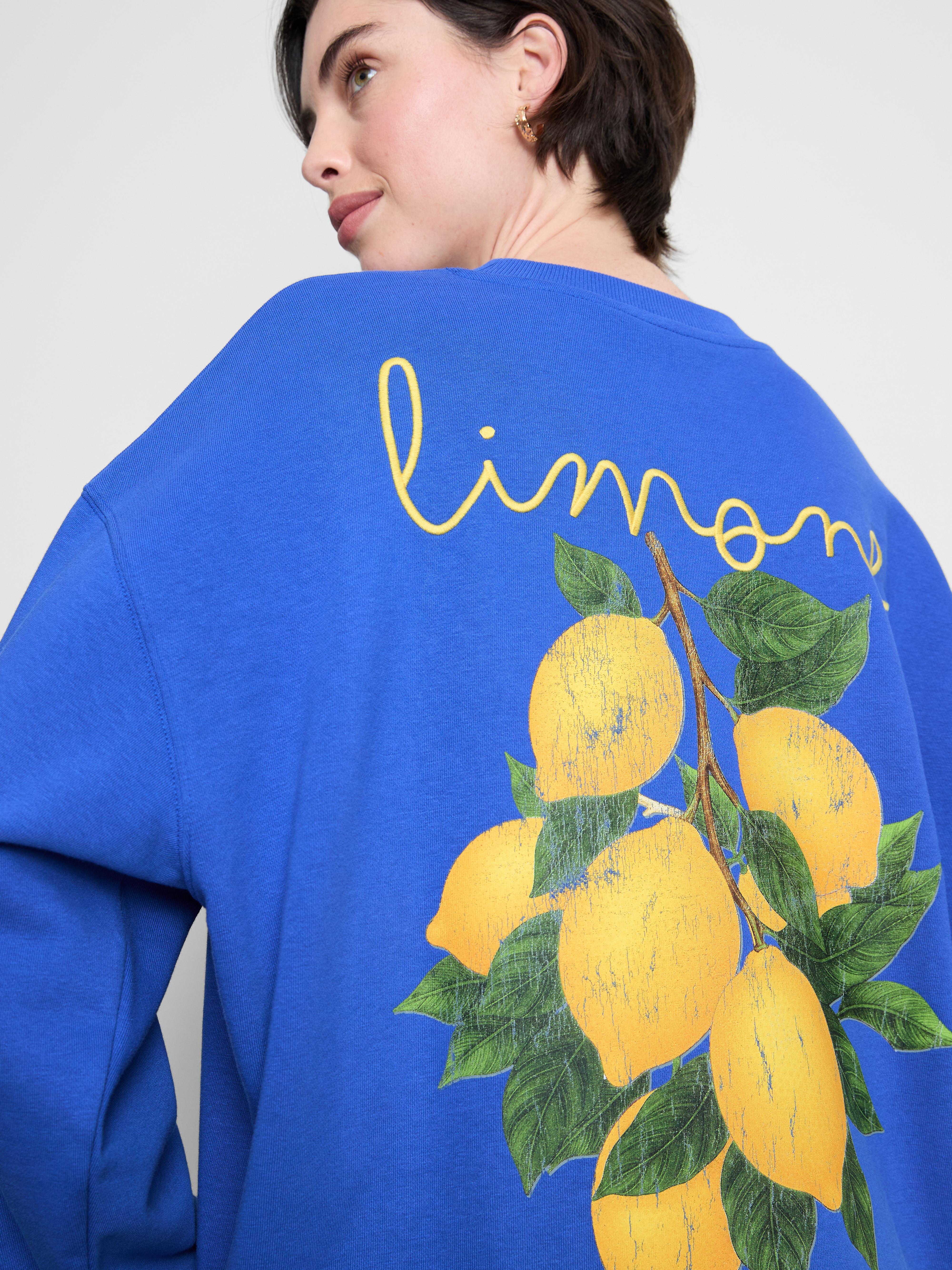 Cotton-Rich Relaxed Lemon Sweatshirt