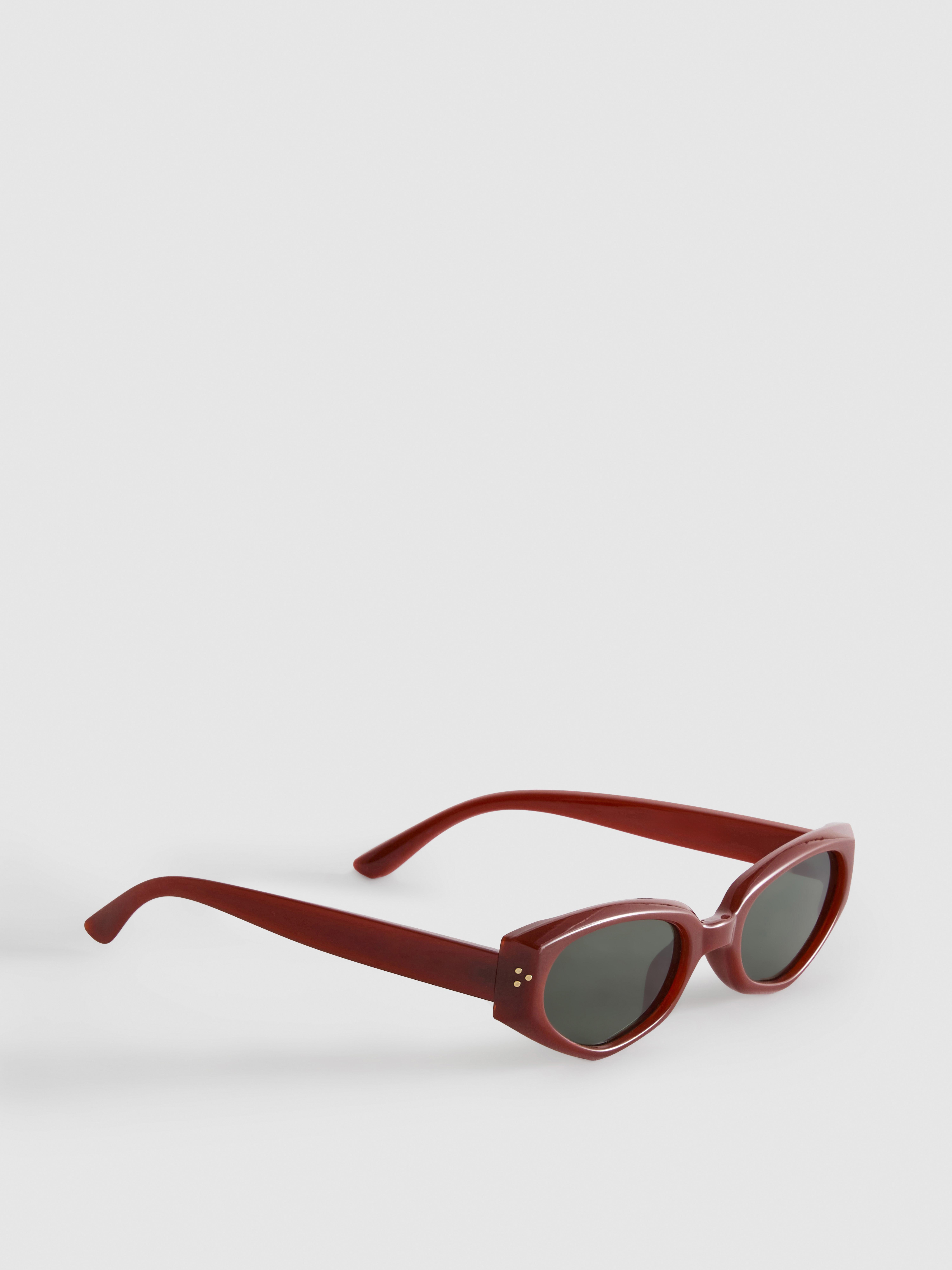Hexagon Cat-Eye Sunglasses Burgundy