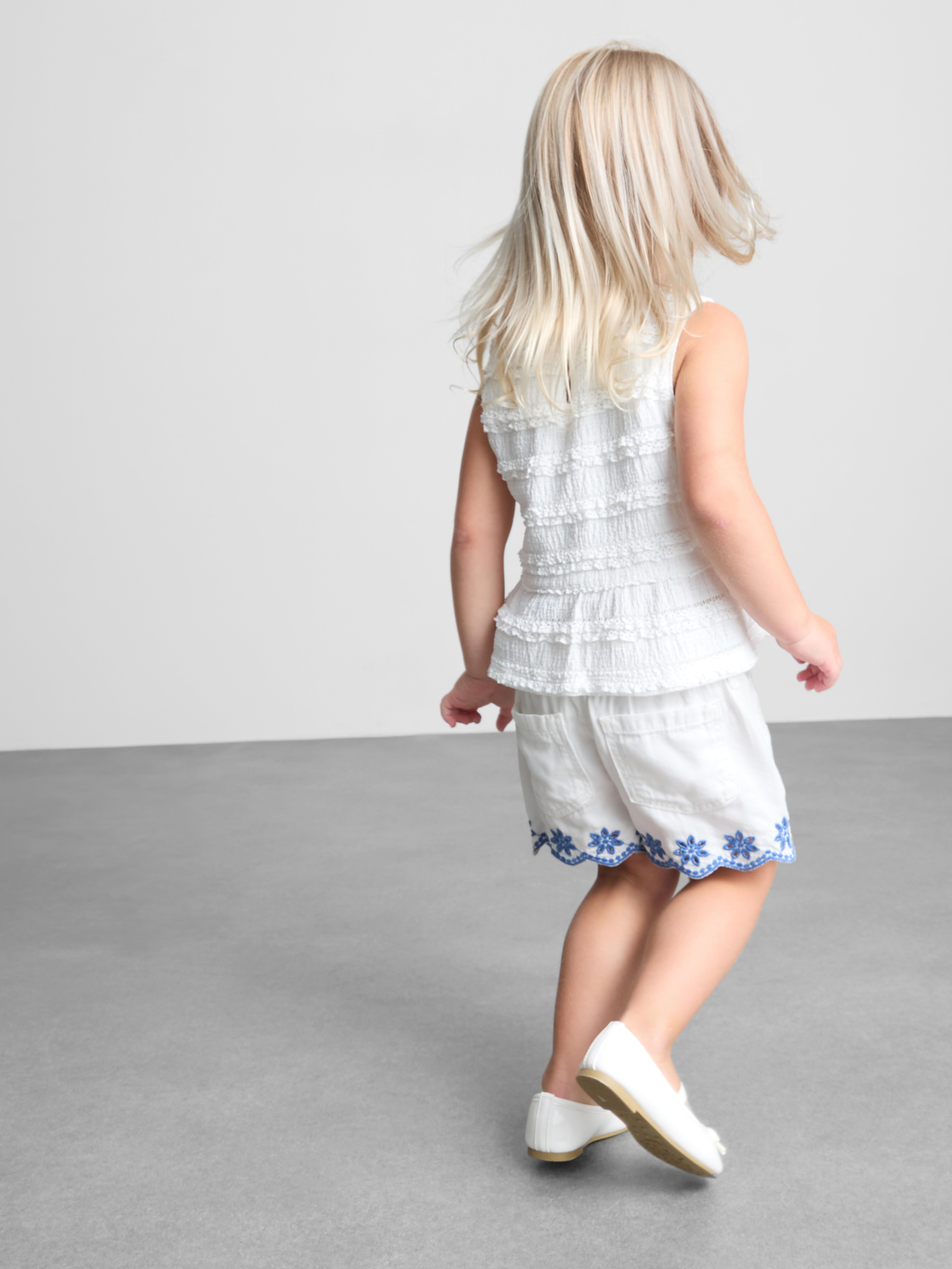 1.5-9yrs | Embroidered Denim Shorts