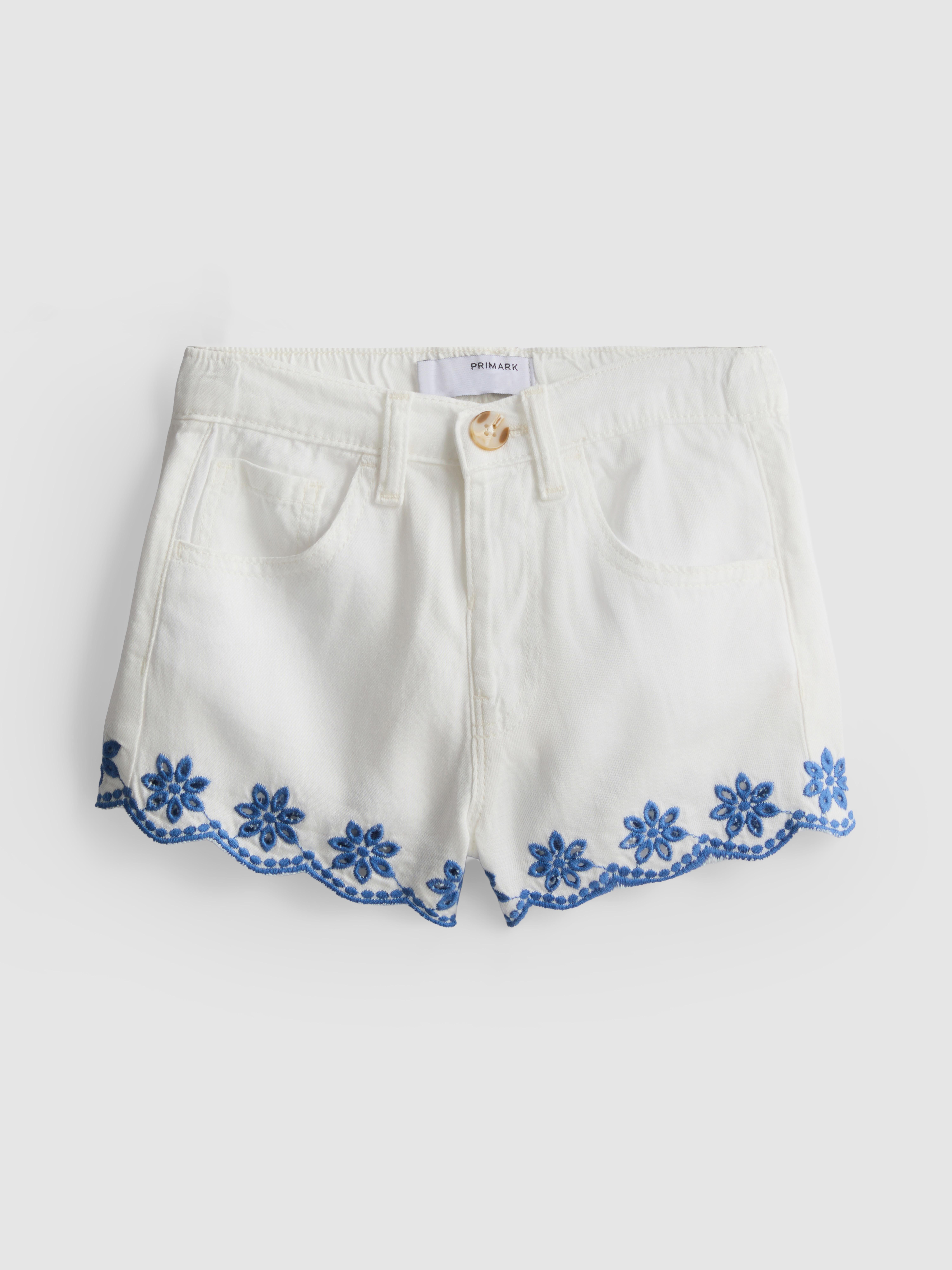 1.5-9yrs | Embroidered Denim Shorts