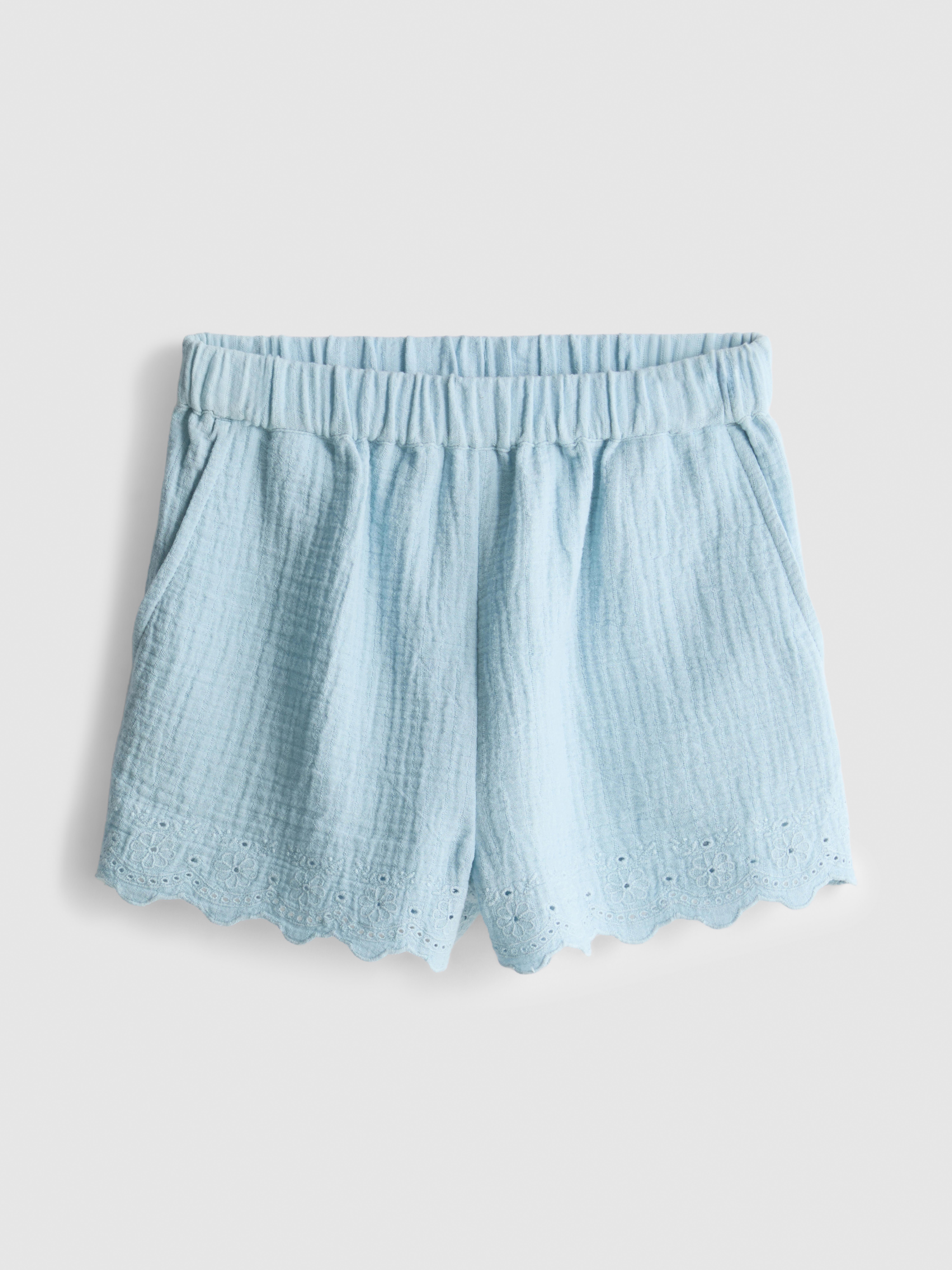 1,5-9 jr | Geschulpte short met broderie anglaise