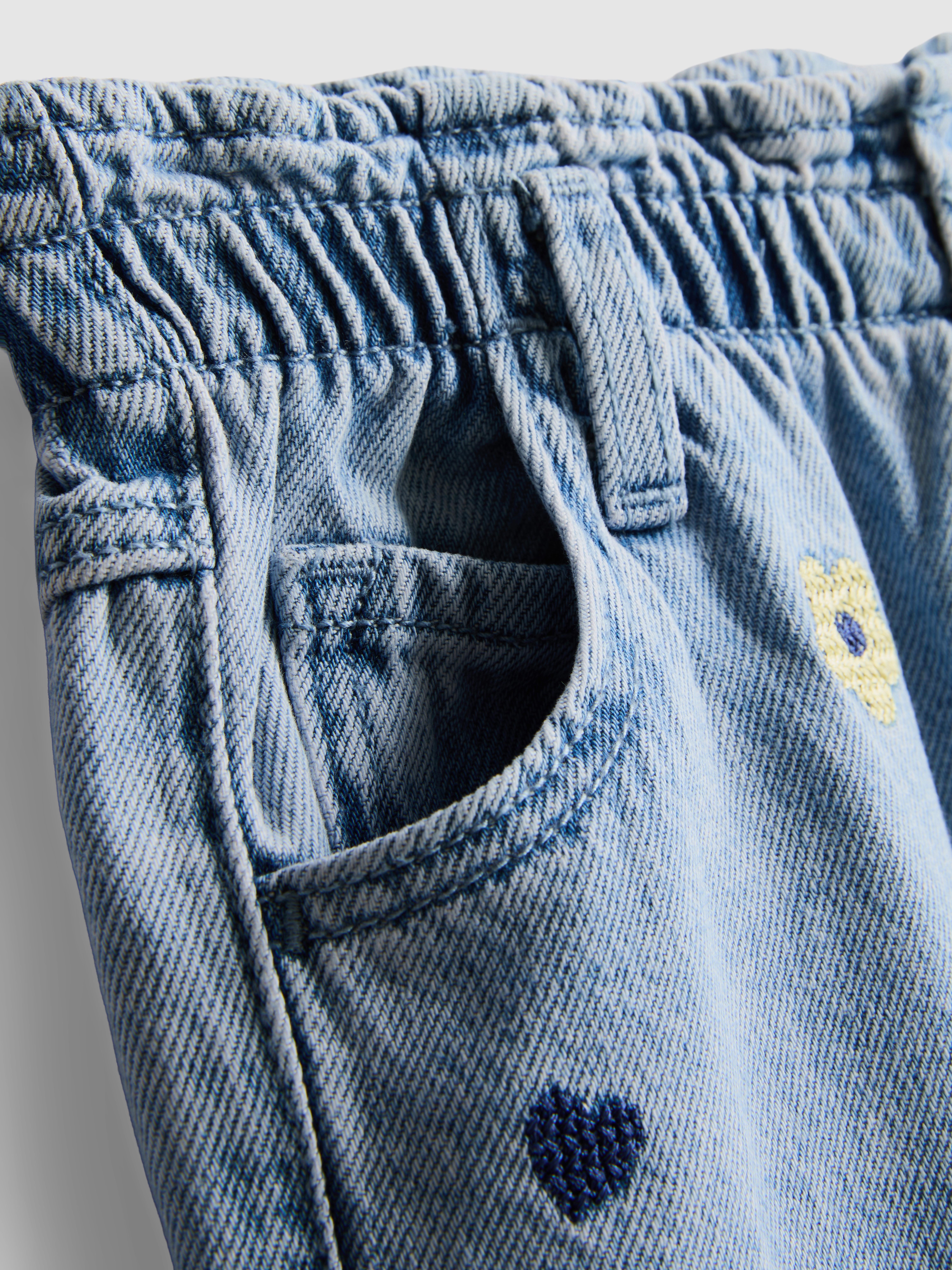 1-9yrs | Embroidered Mom Jeans