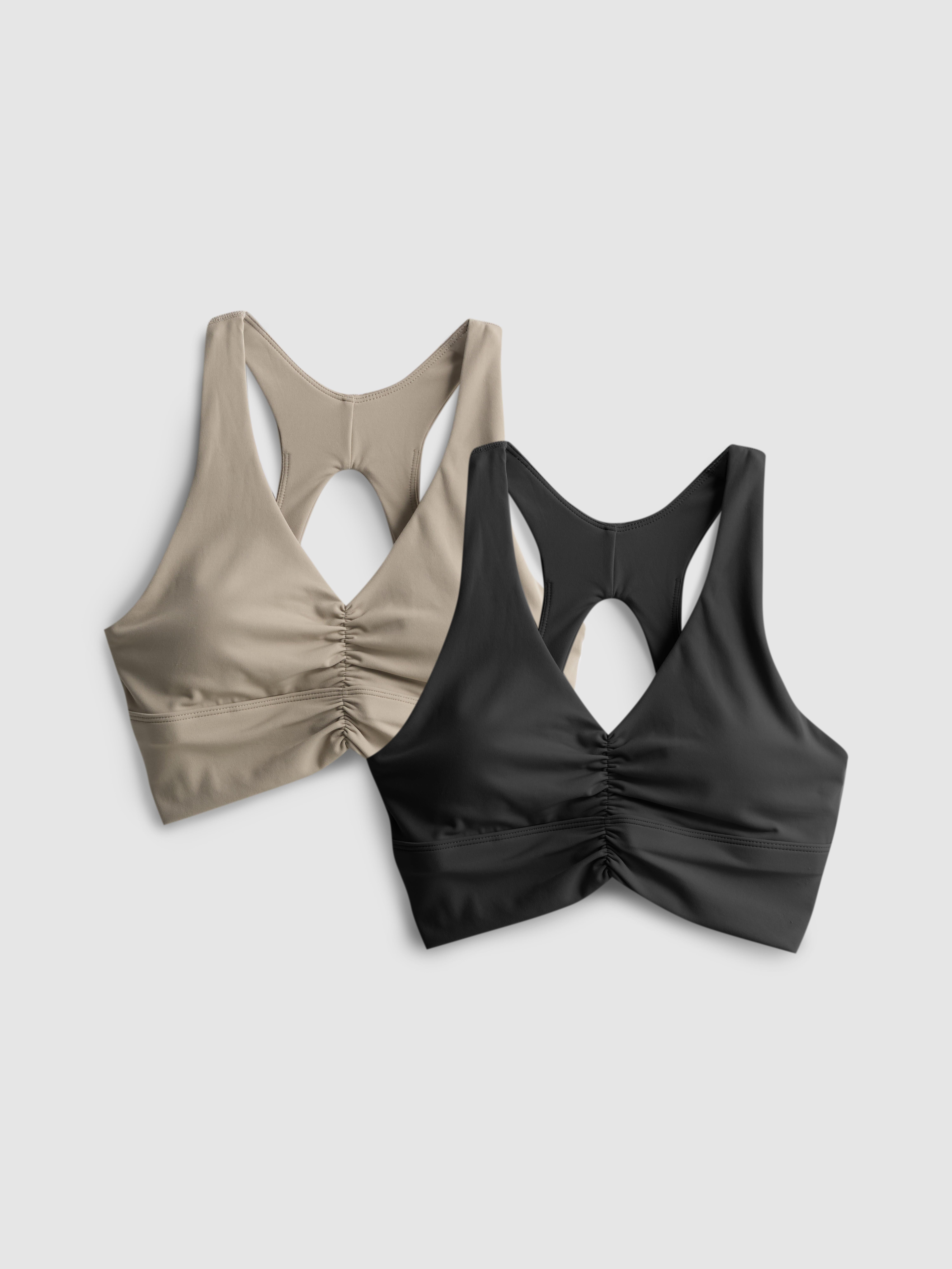 2pk Buttery Soft Active Ruched Crop Tops