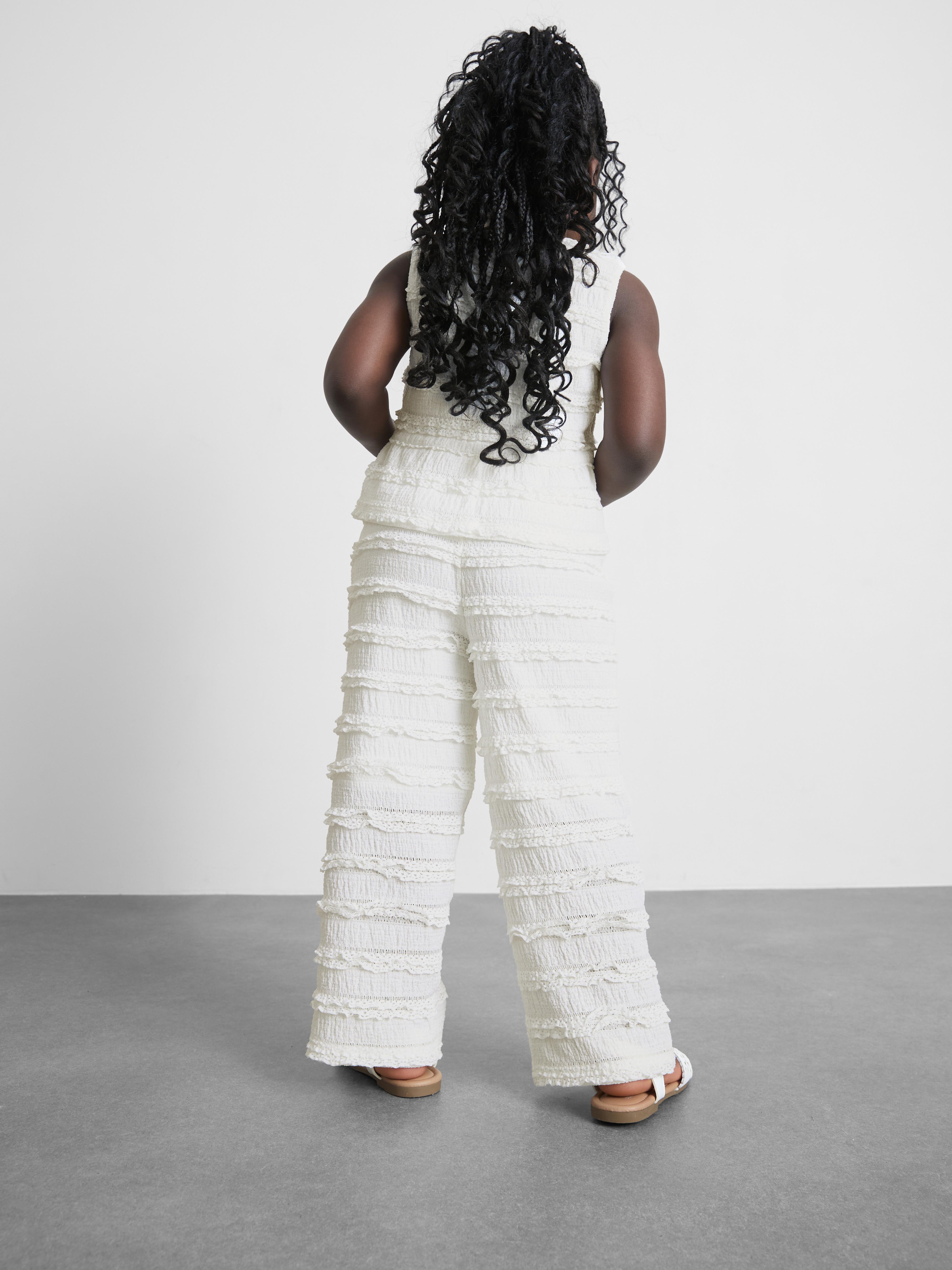 1.5-9yrs | Crinkle Textured Ruffle Pants