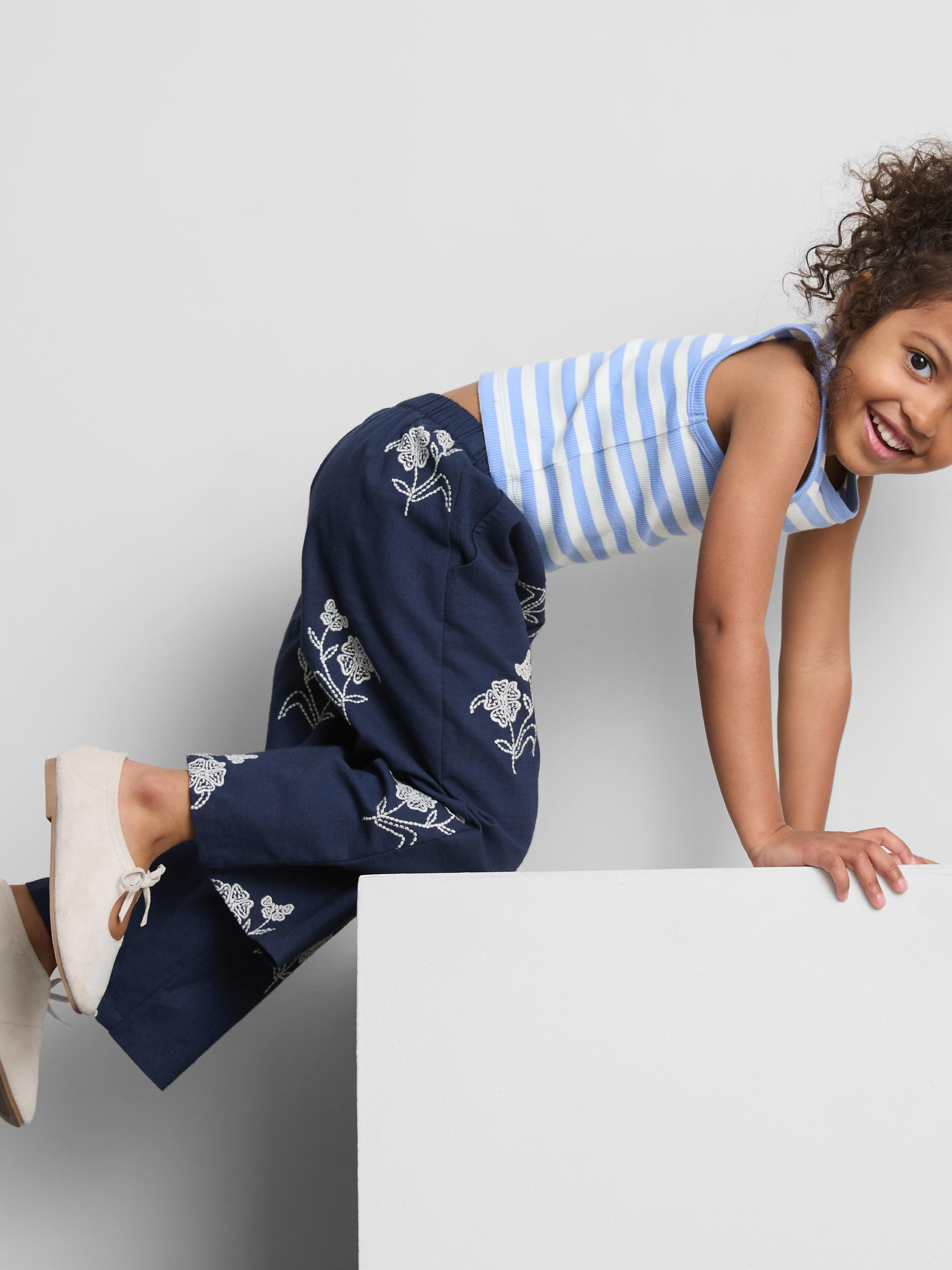 1.5-9yrs | Floral Embroidered Trousers