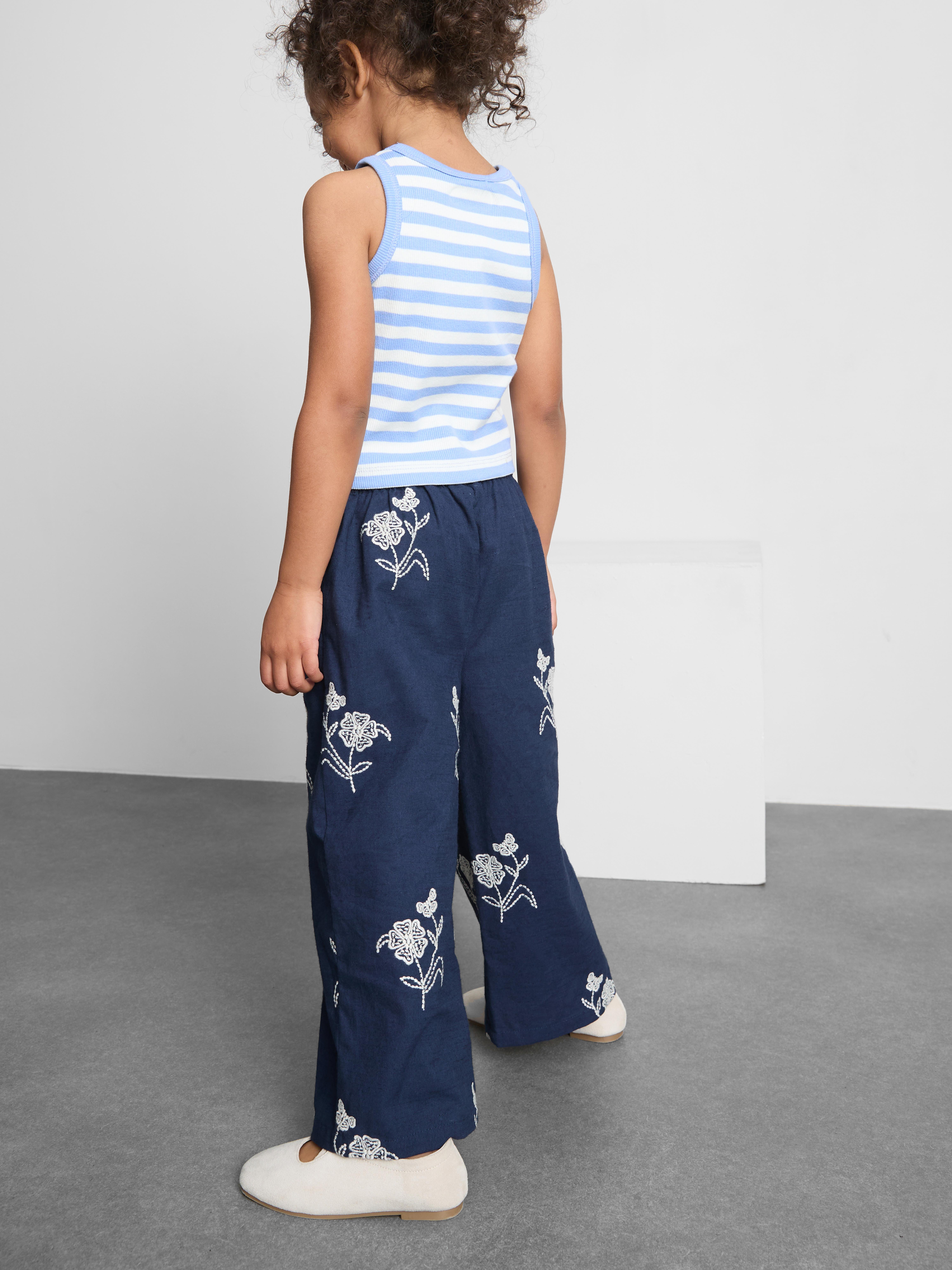 1,5-9 años | Pantalones bordados con flores
