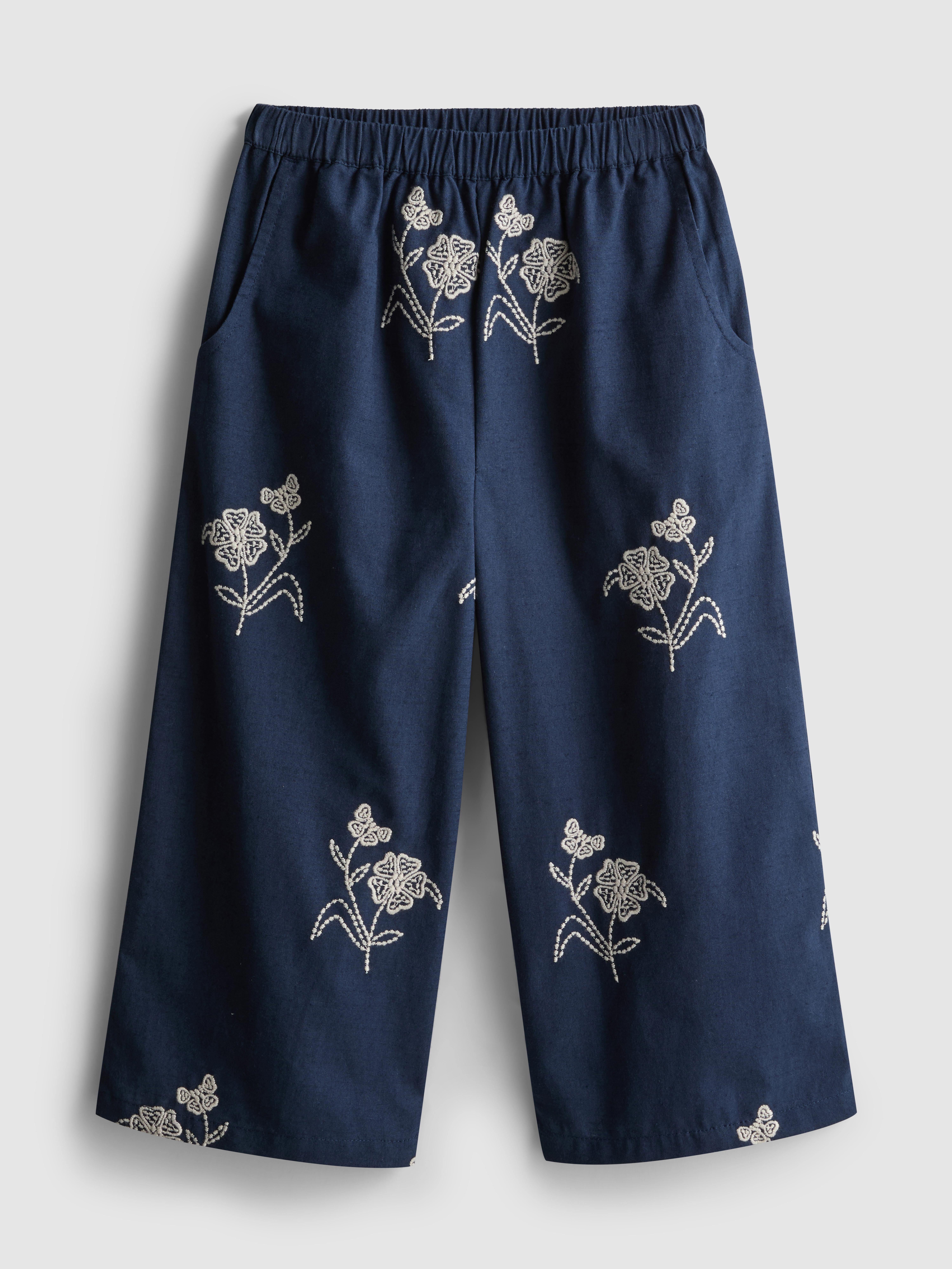 1,5-9 años | Pantalones bordados con flores