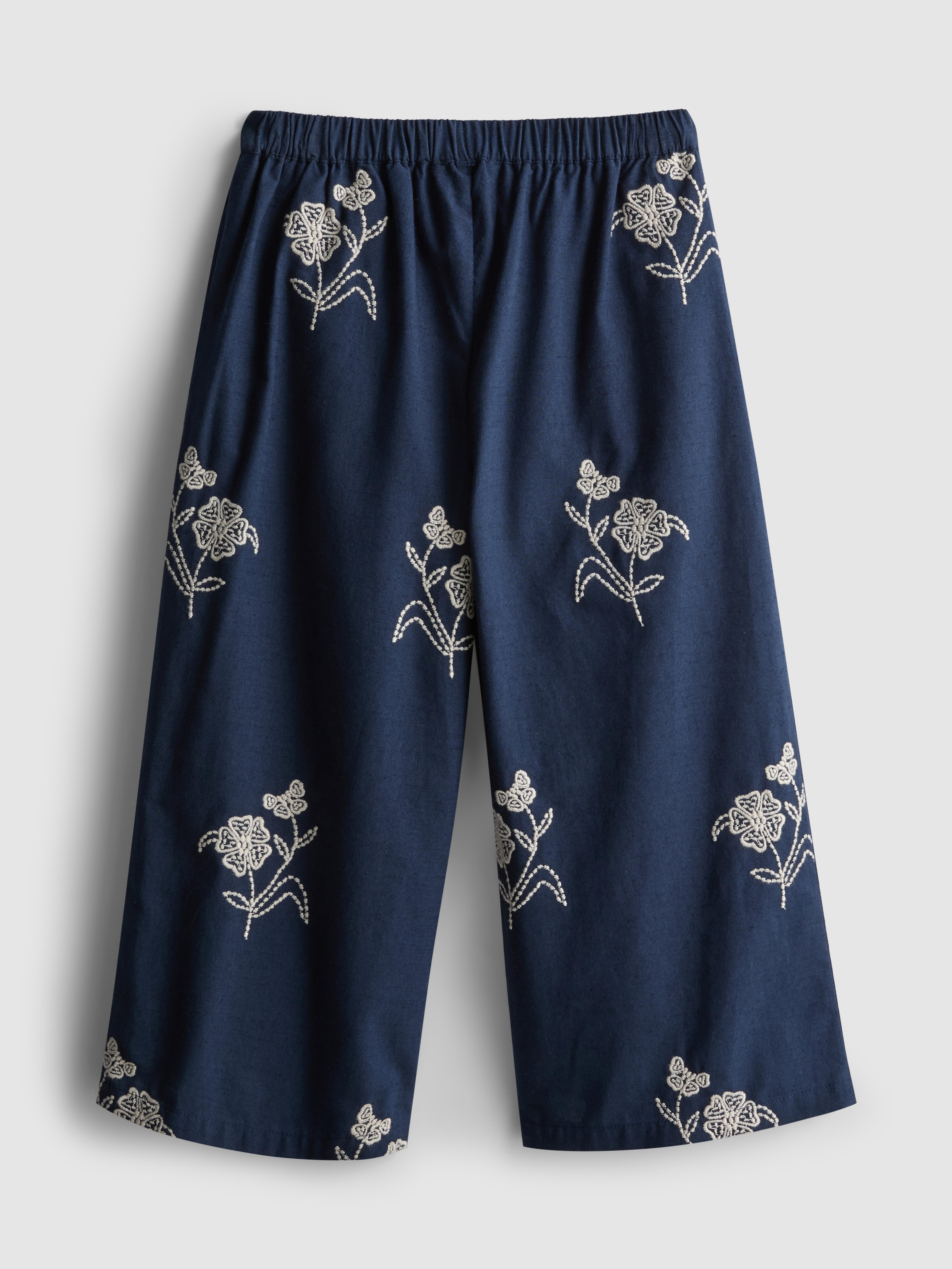 1,5-9 años | Pantalones bordados con flores