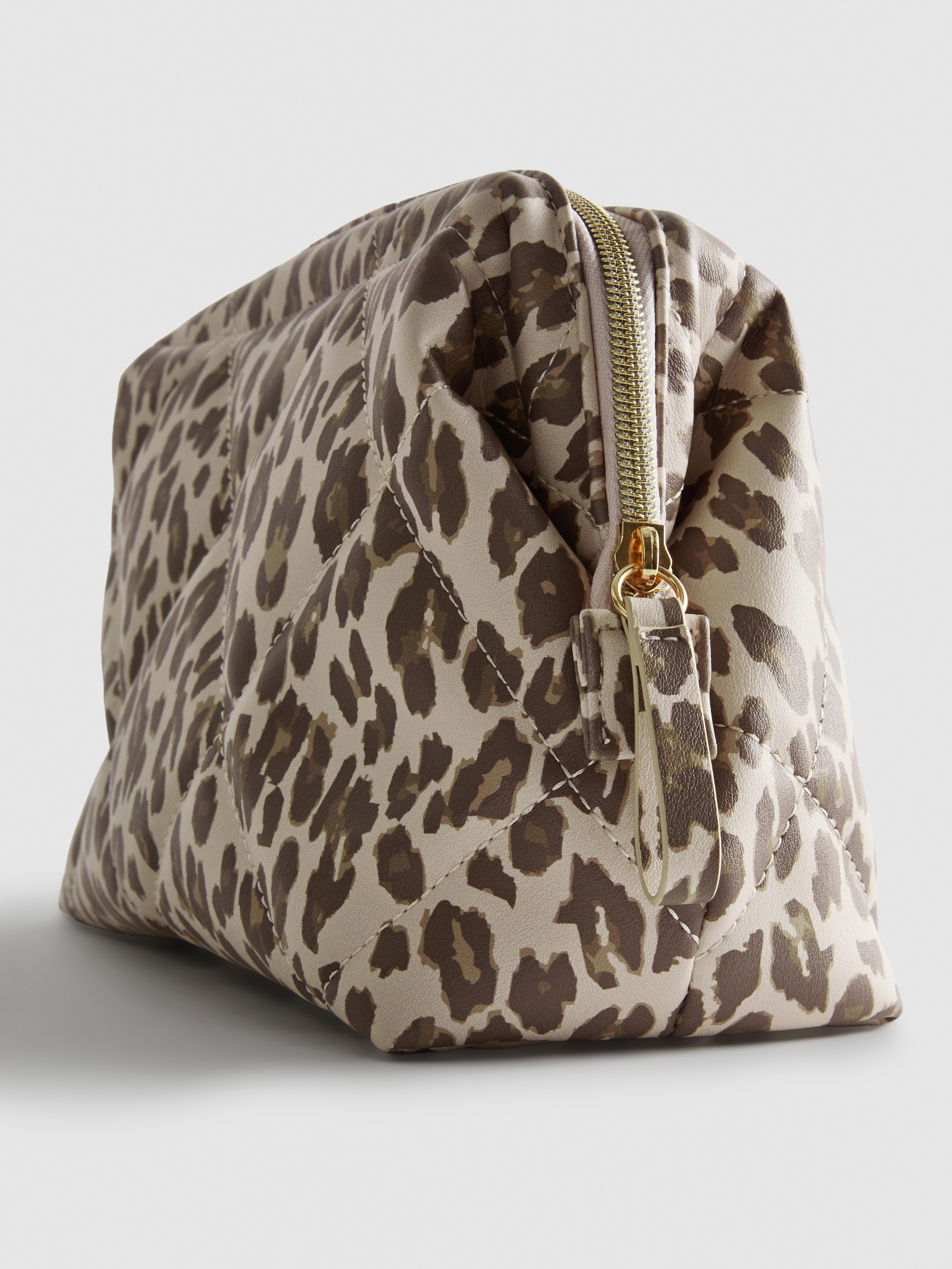 Faux Leather Leopard Wash Bag