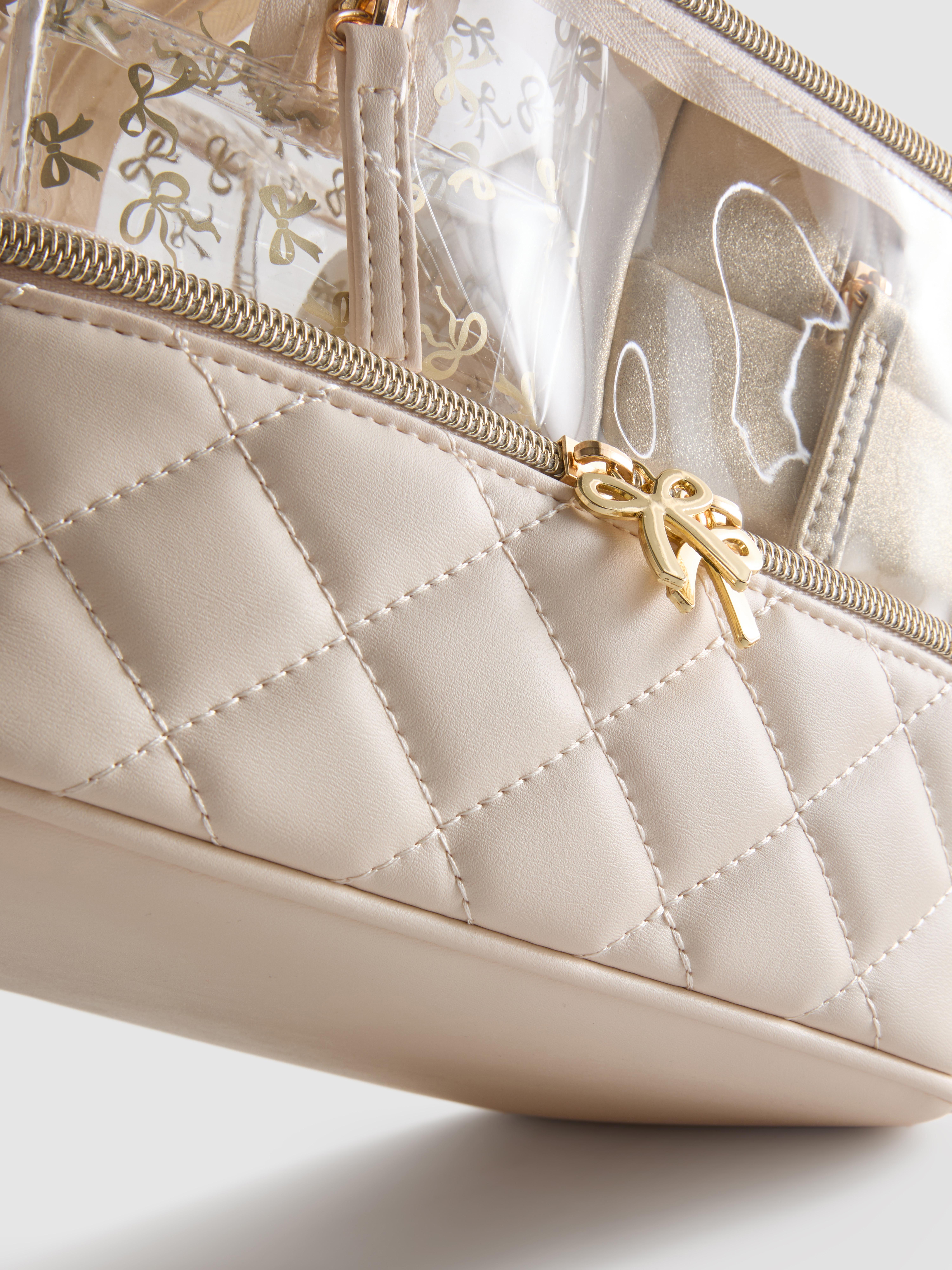 3-Piece Quilted Vanity Bag Set