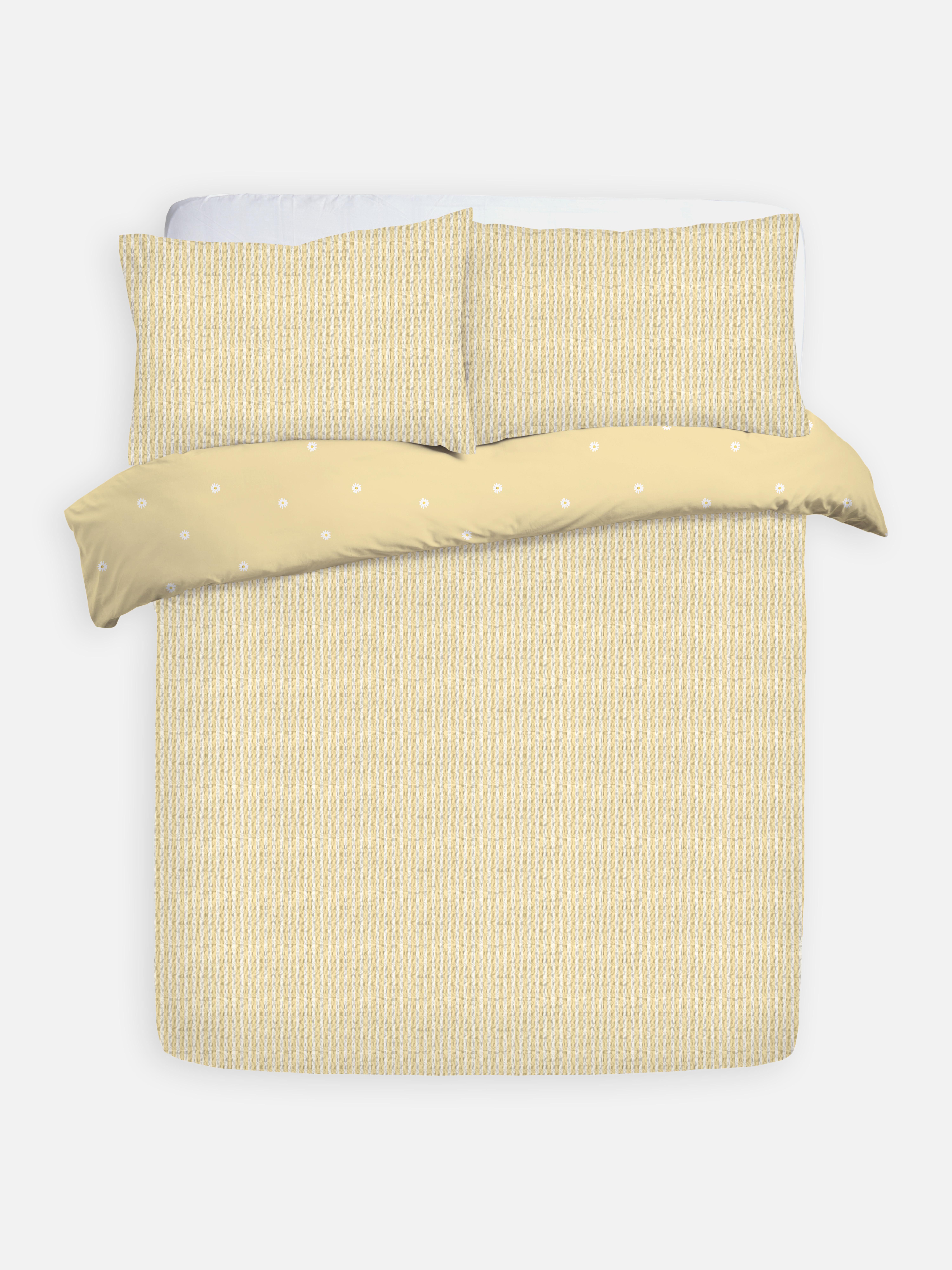 Daisy Stripe Seersucker Duvet Cover Set