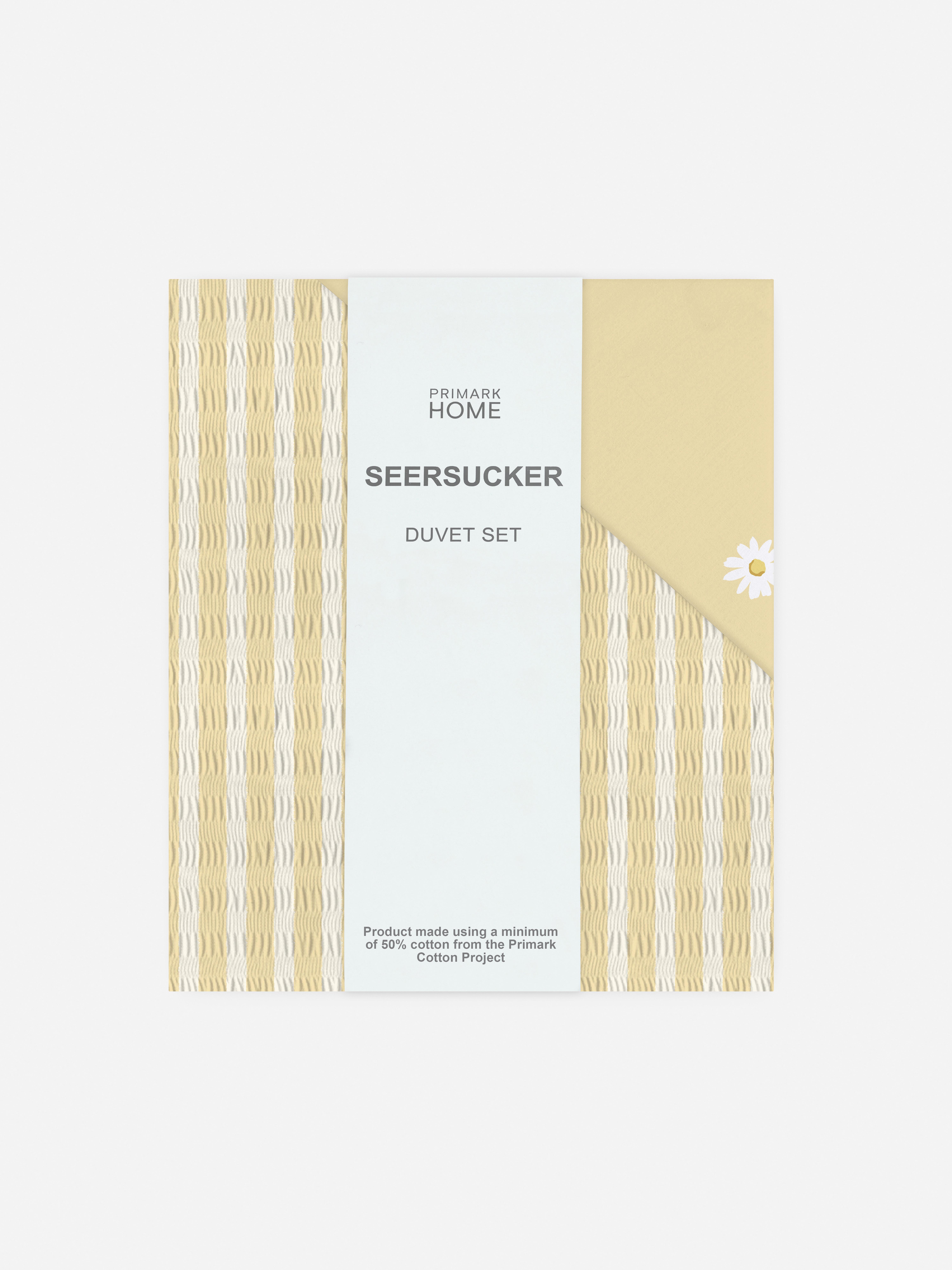 Daisy Stripe Seersucker Duvet Cover Set