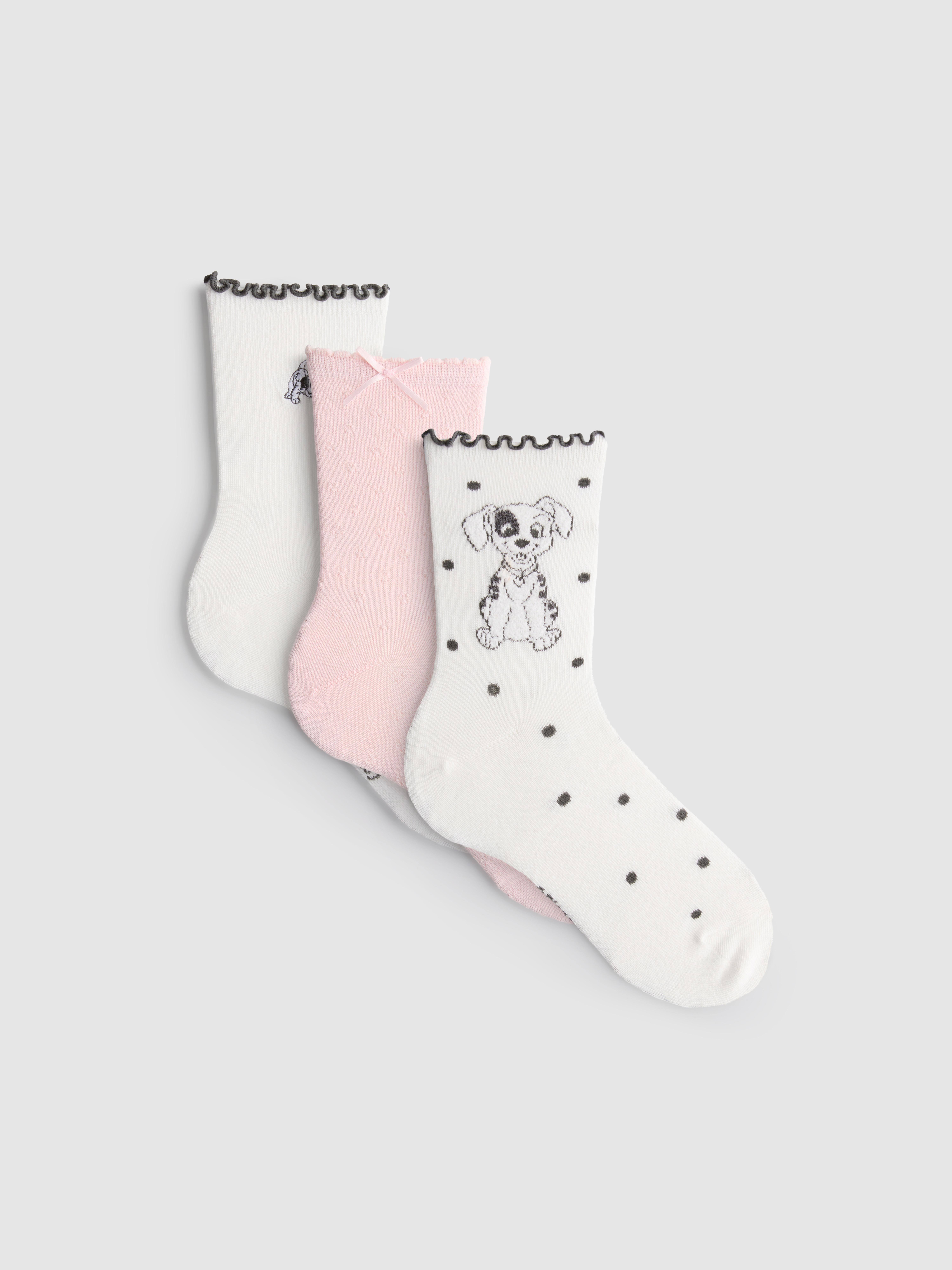 „Disney 101 Dalmatiner“ Crew-Socken aus Baumwollmischung, 3er-Pack