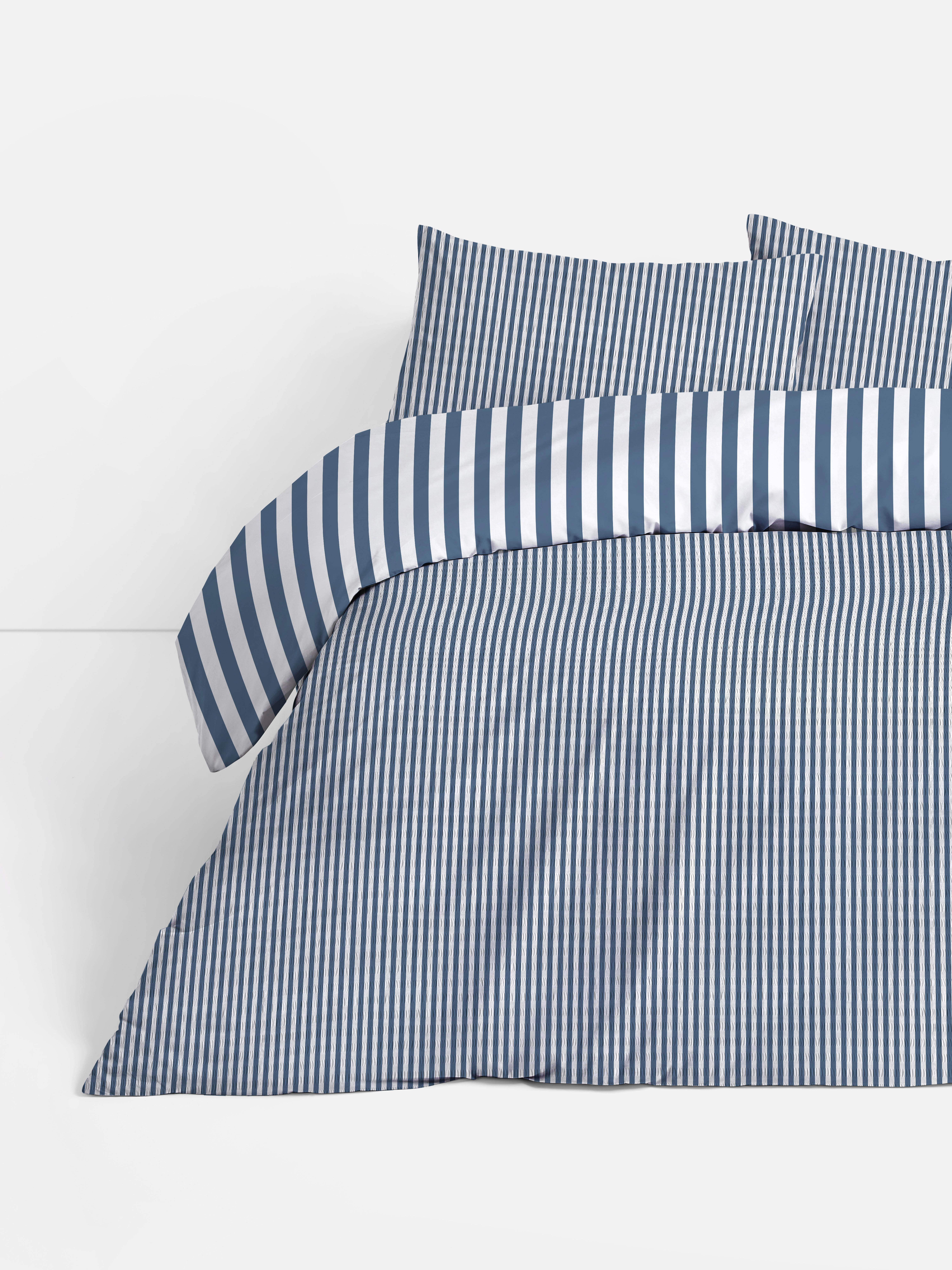 Parure de lit en seersucker à rayures