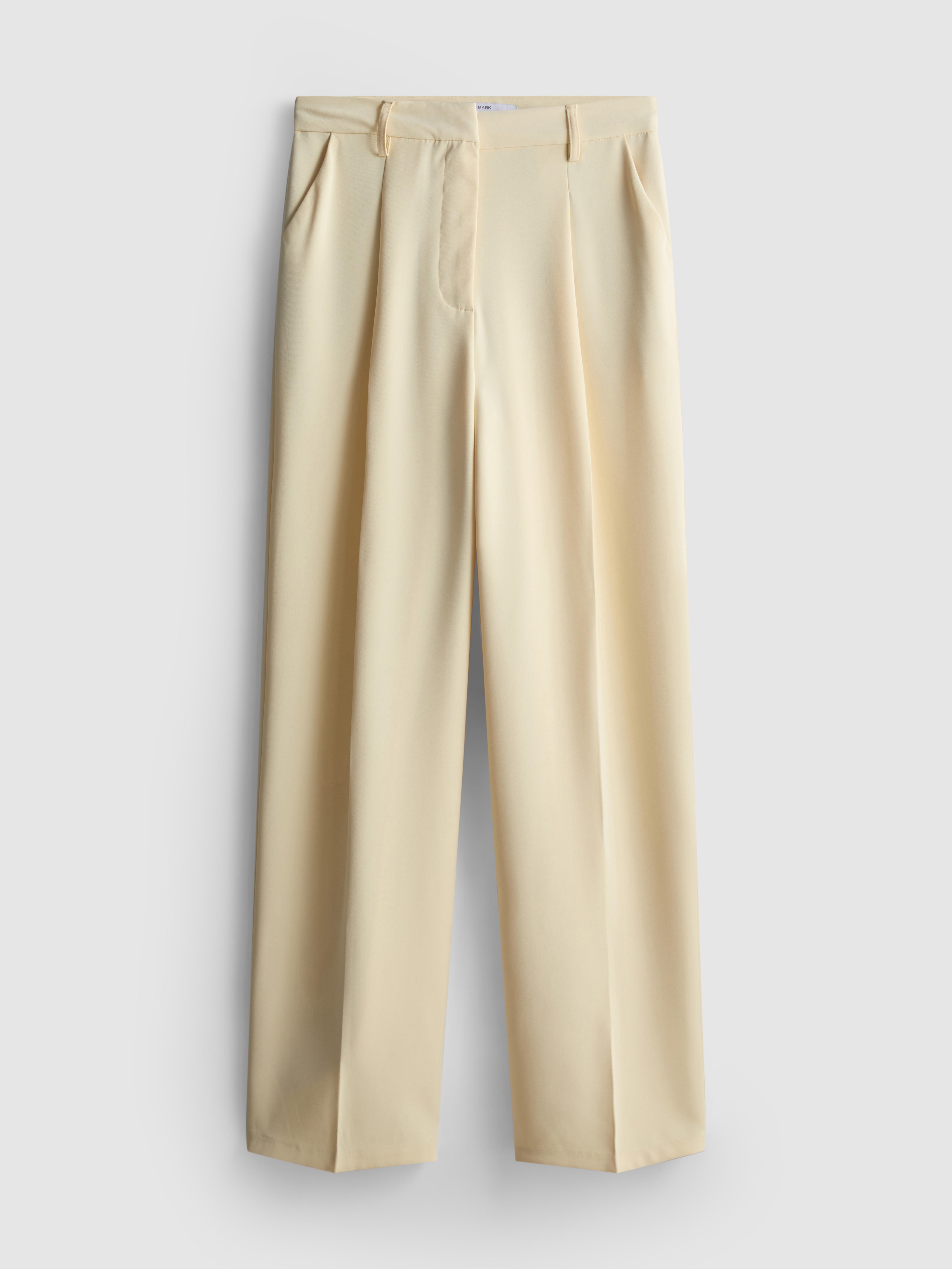 Mid-Rise Straight Leg Pleated Trousers