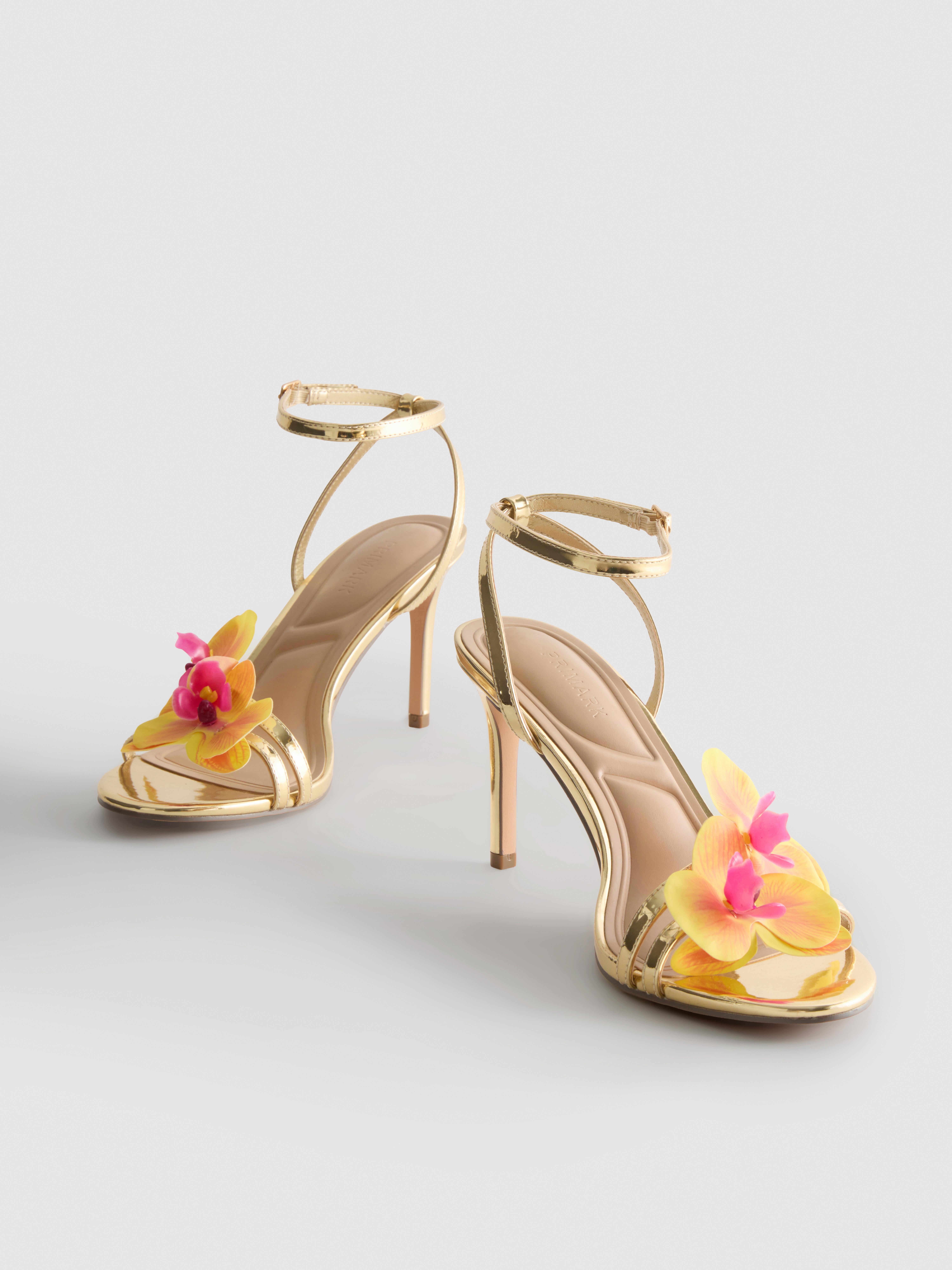 Floral Strappy Heeled Sandals