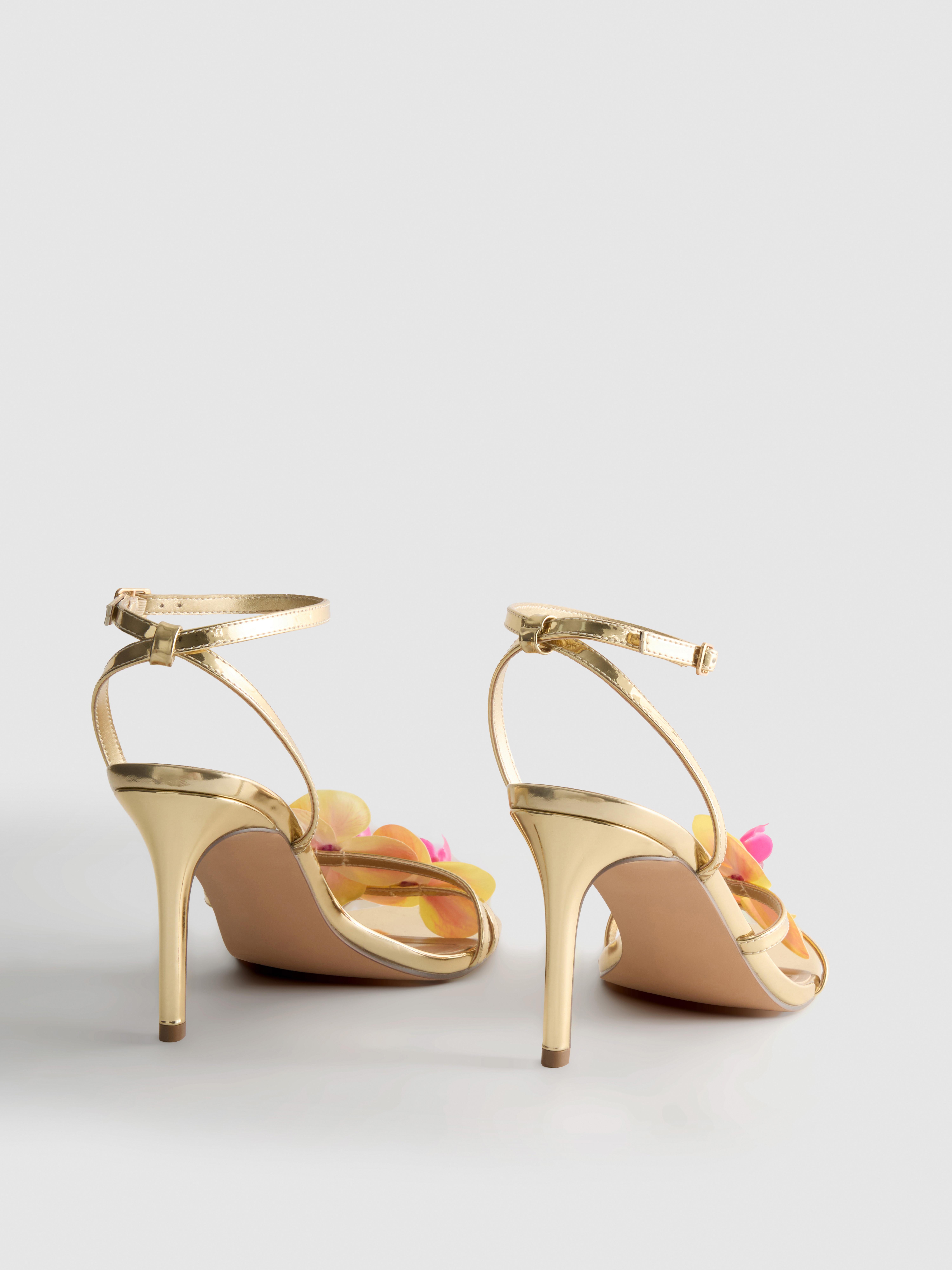 Floral Strappy Heeled Sandals