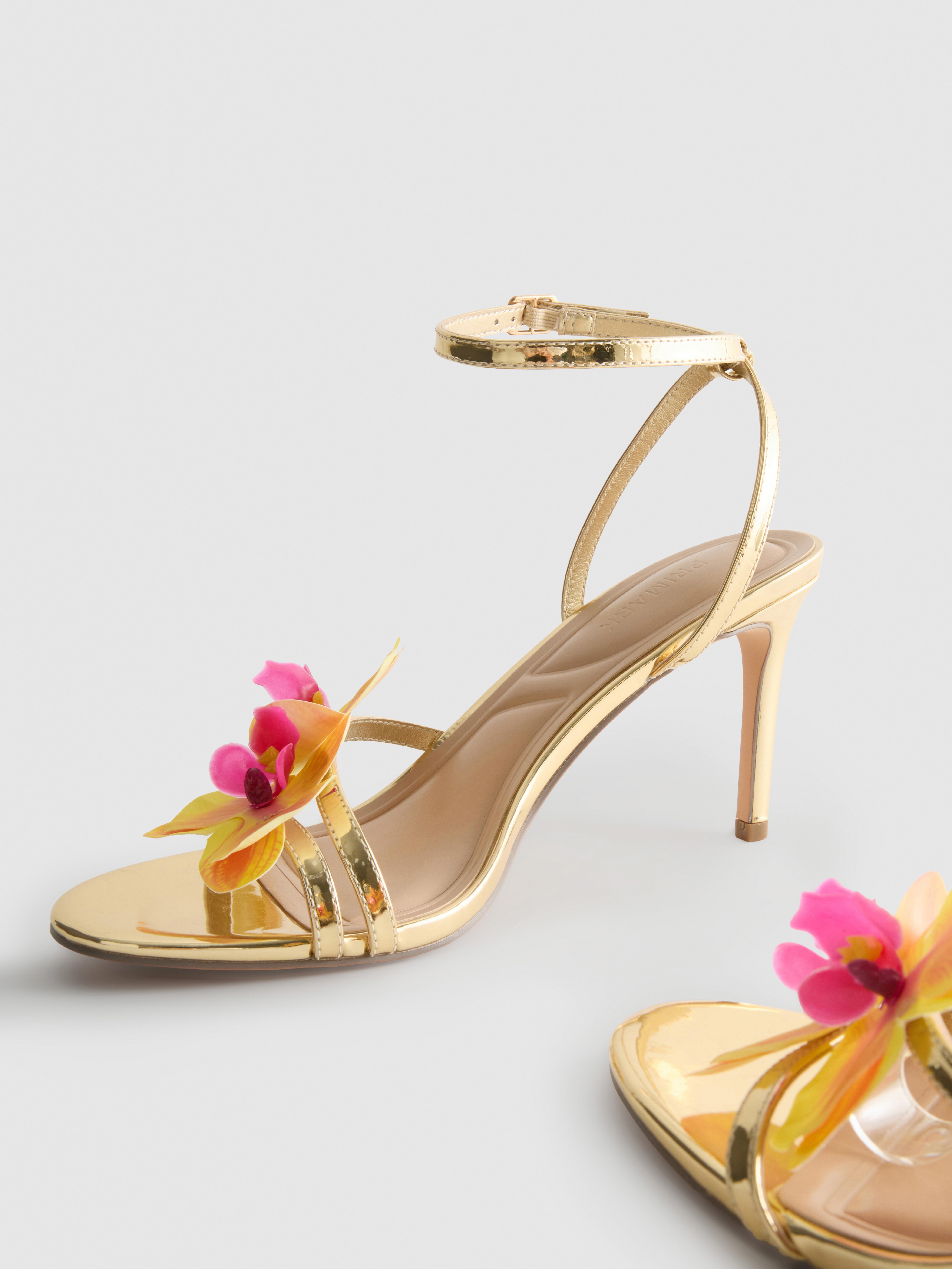 Floral Strappy Heeled Sandals