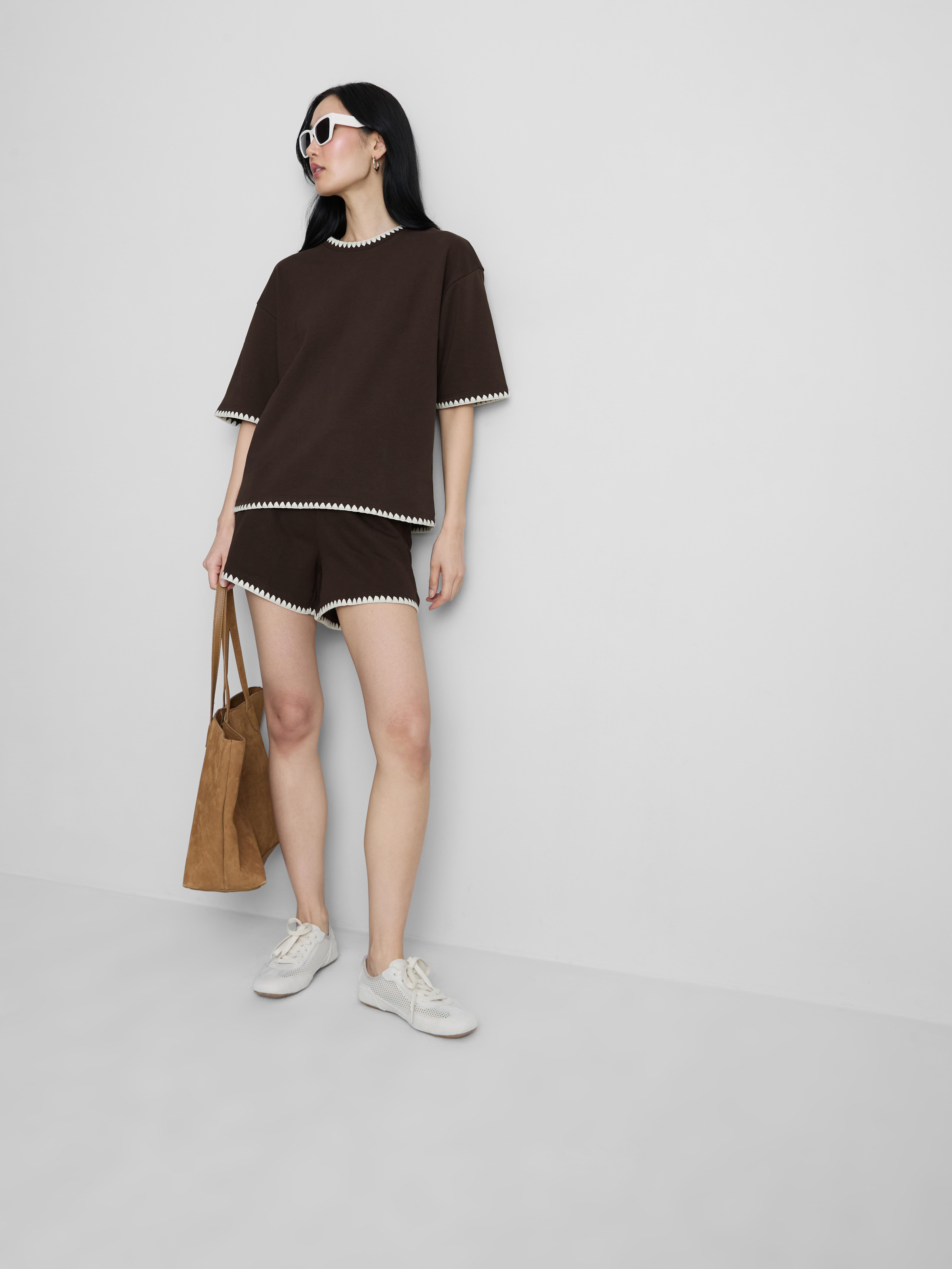 Cotton Rich Crochet Trim Sweatshirt