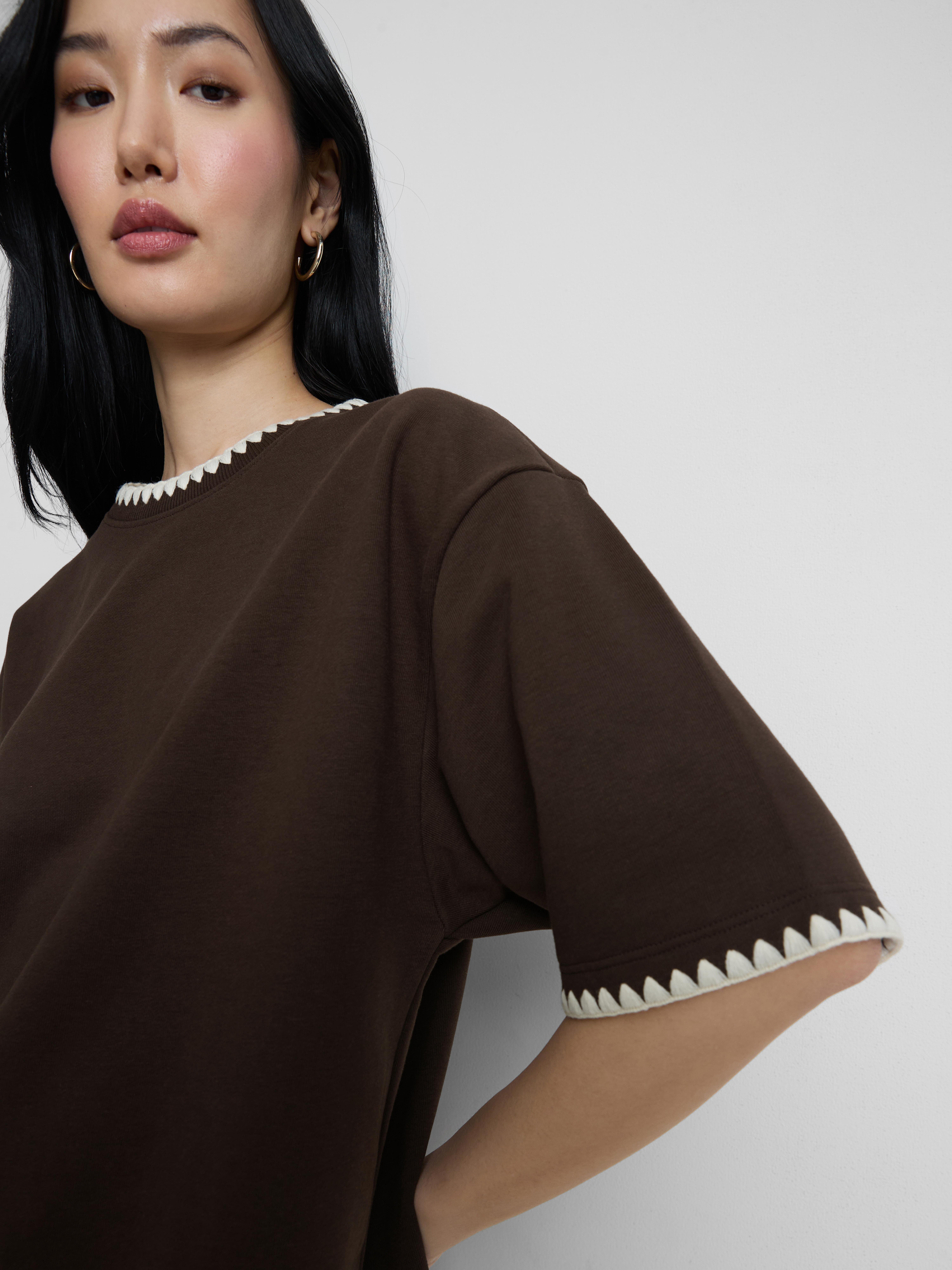 Cotton Rich Crochet Trim Sweatshirt