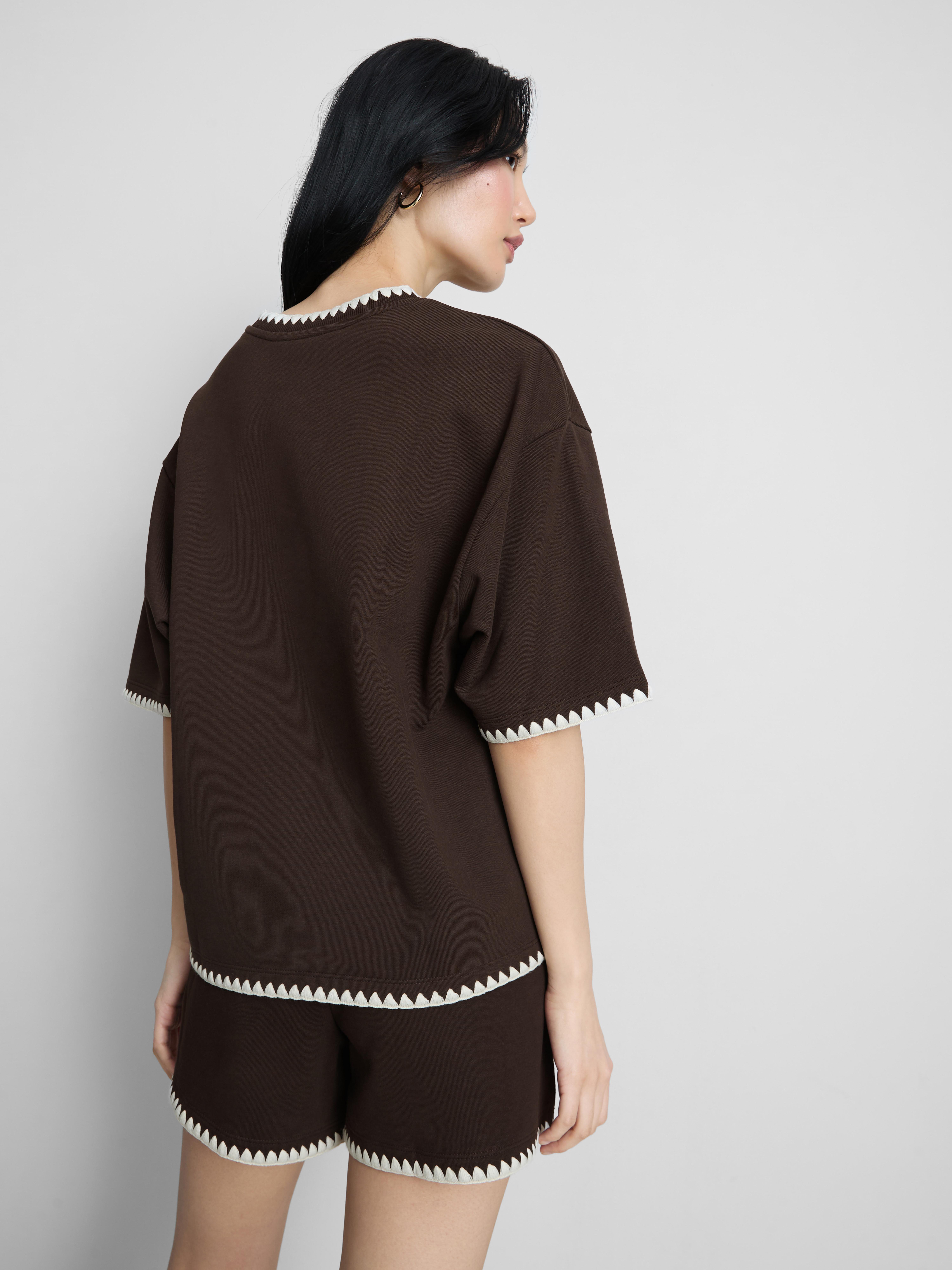 Cotton Rich Crochet Trim Sweatshirt