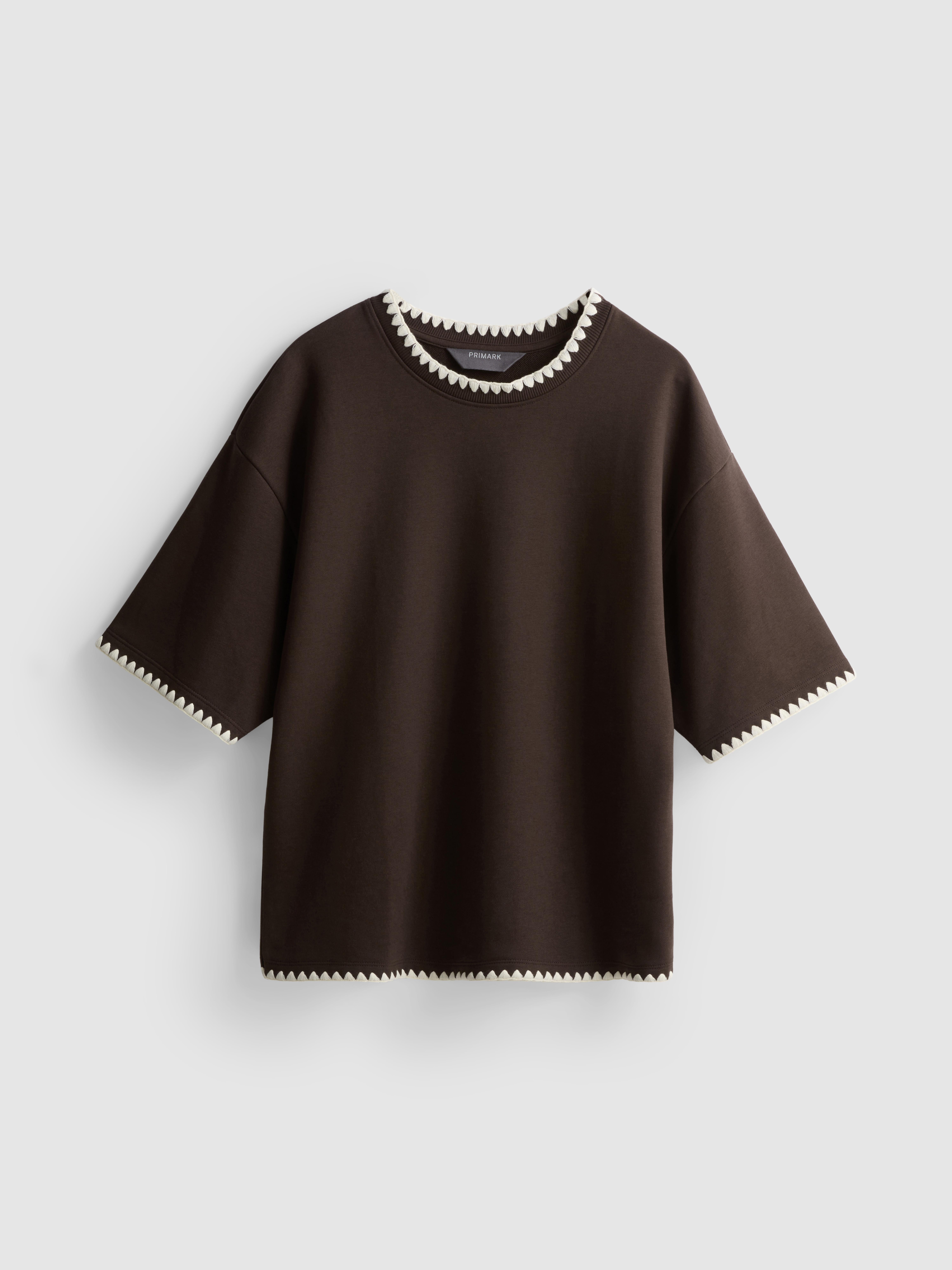 Sudadera de algodón con ribete de crochet