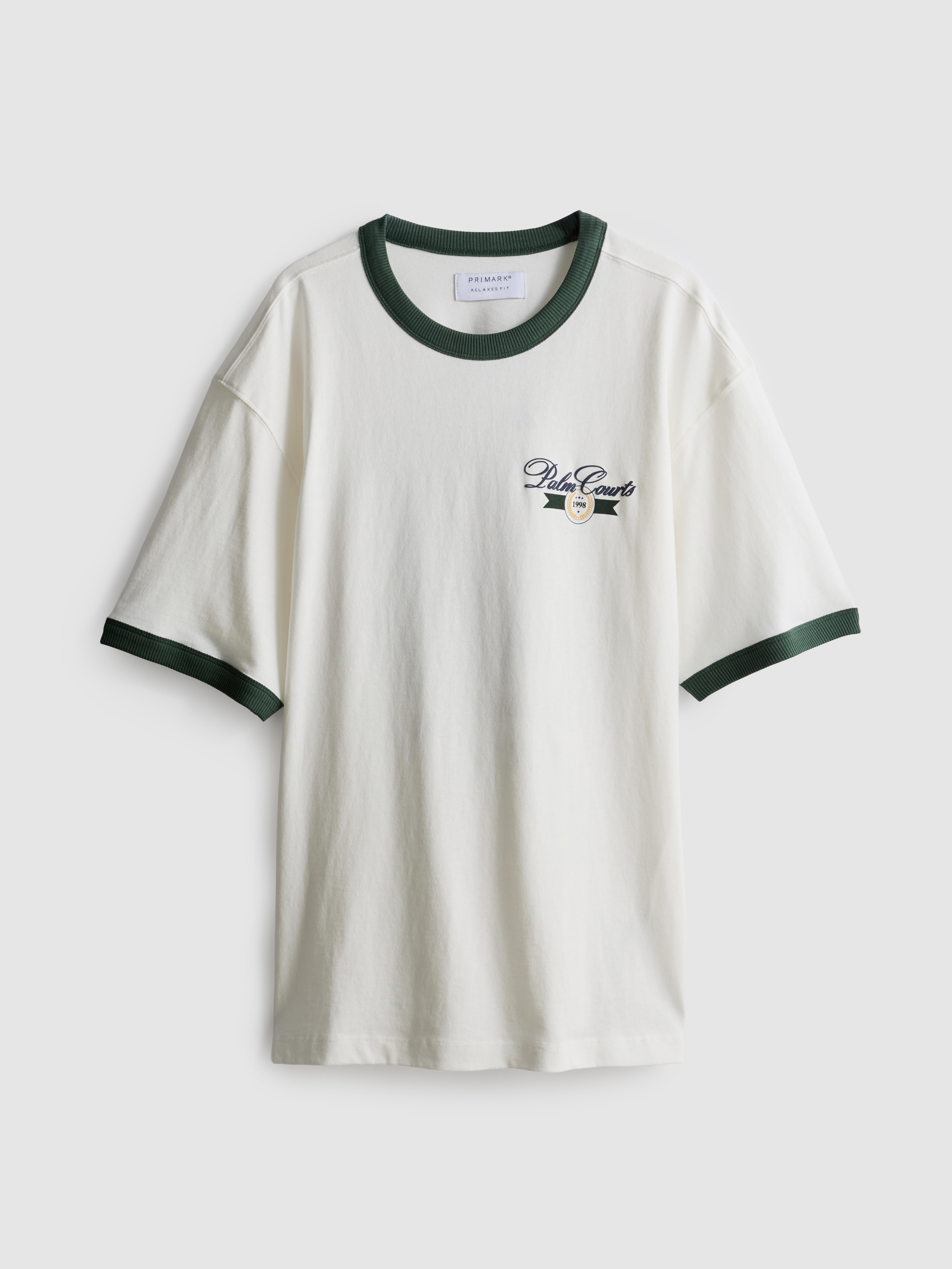 Ringer-T-Shirt mit Palmenhof-Print