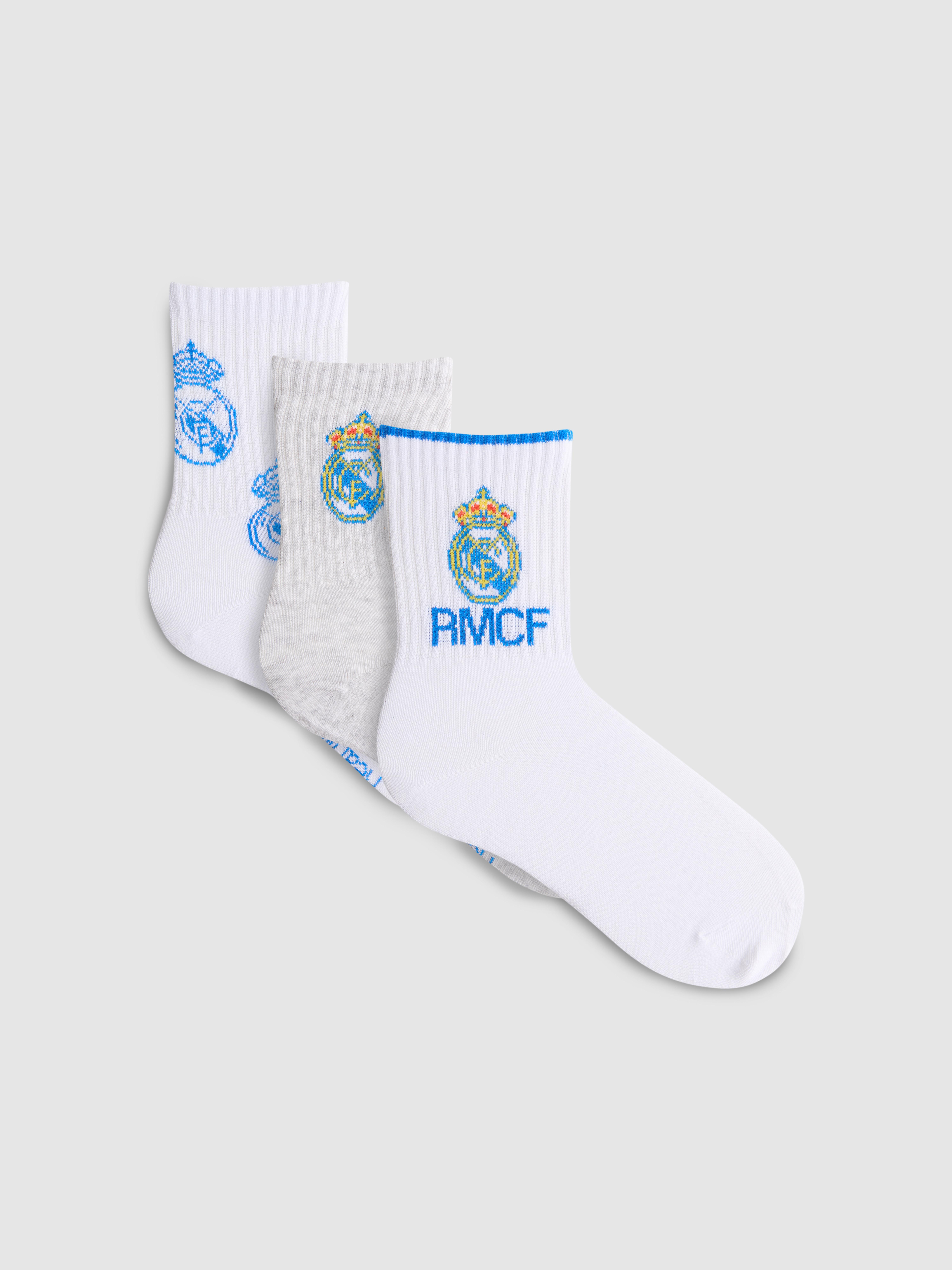 3pk Cotton Rich Real Madrid Ankle Socks