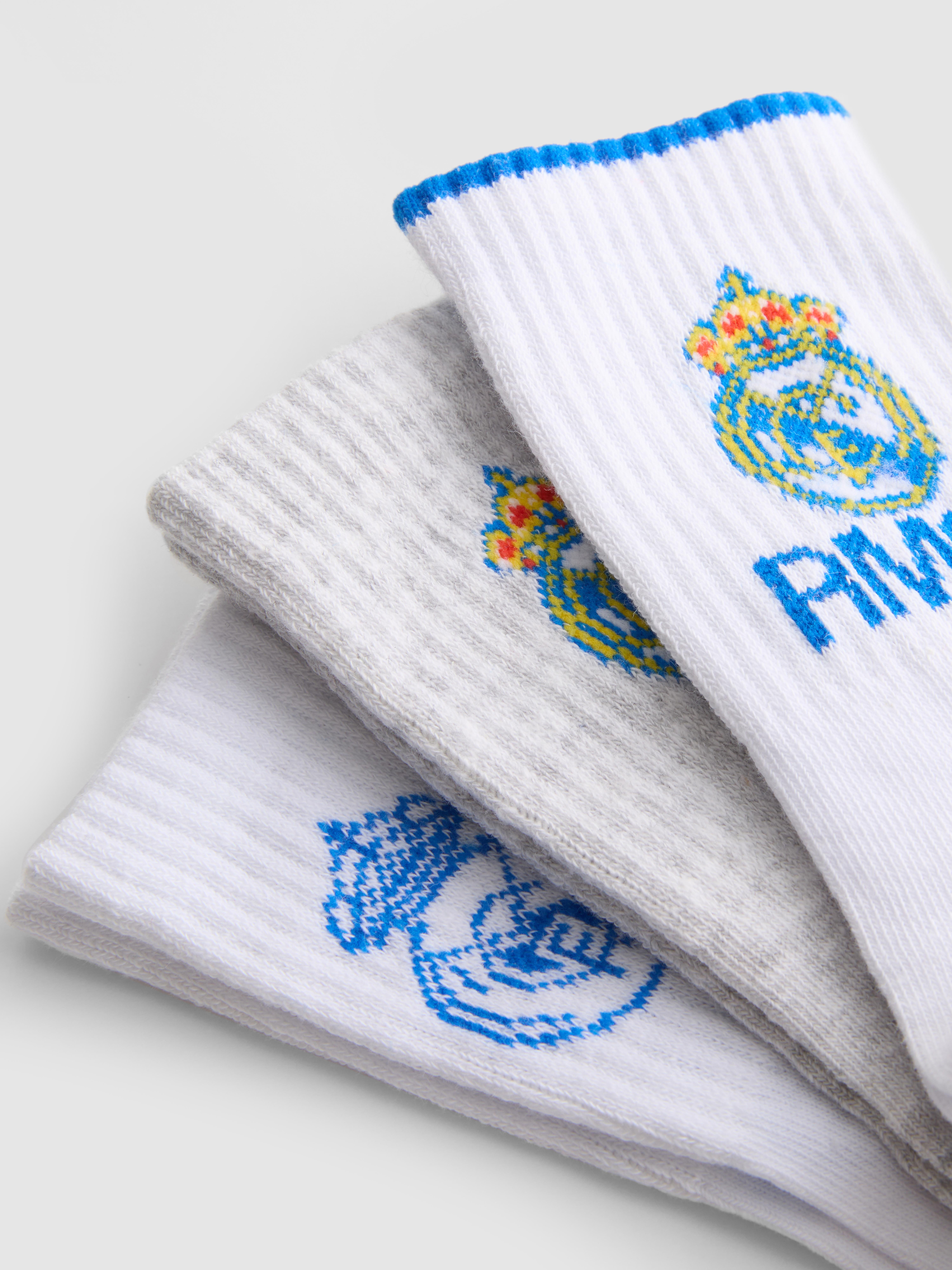 3pk Cotton Rich Real Madrid Ankle Socks