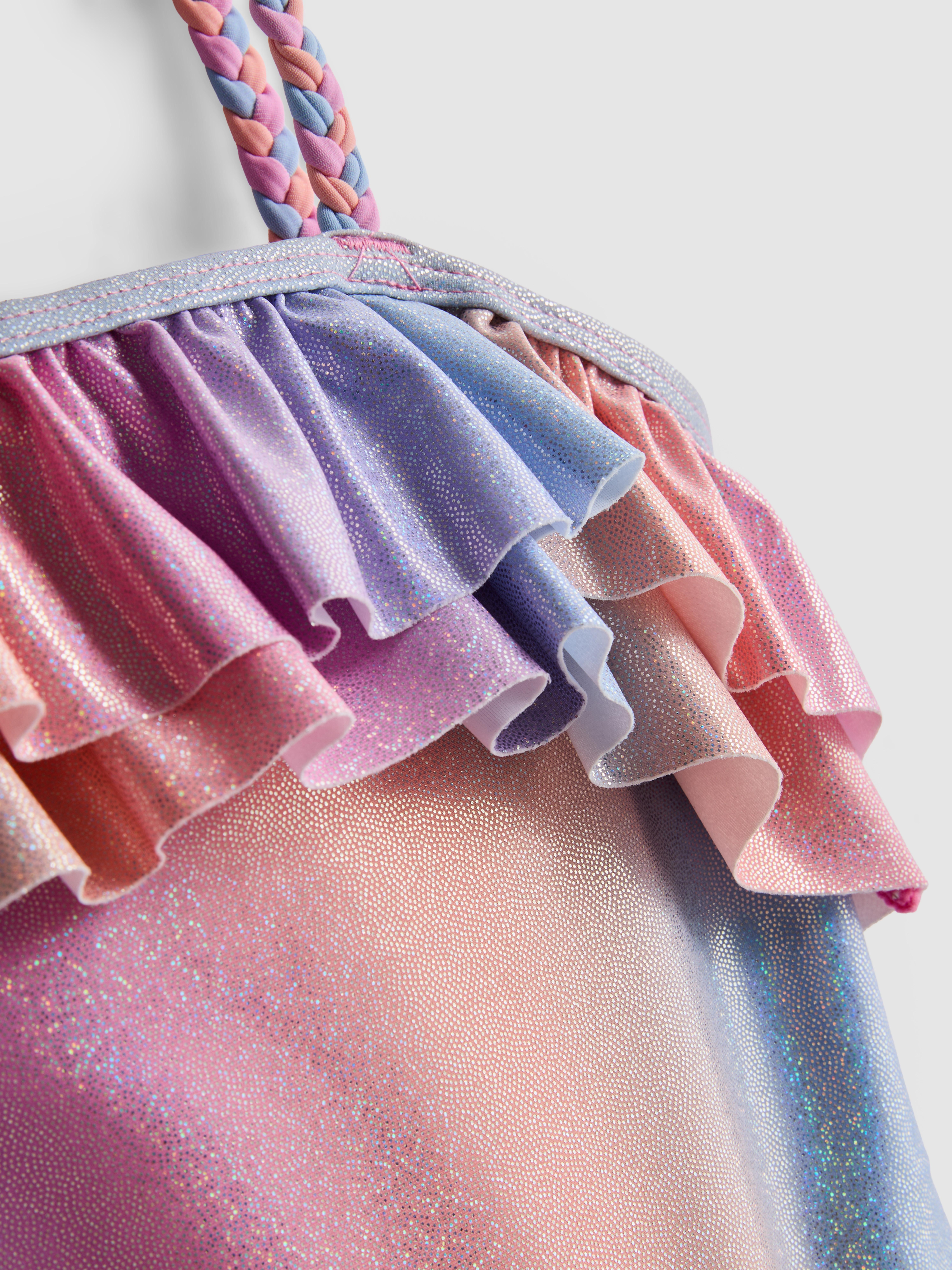 1-9yrs | Ombré Glitter Ruffle Swimsuit