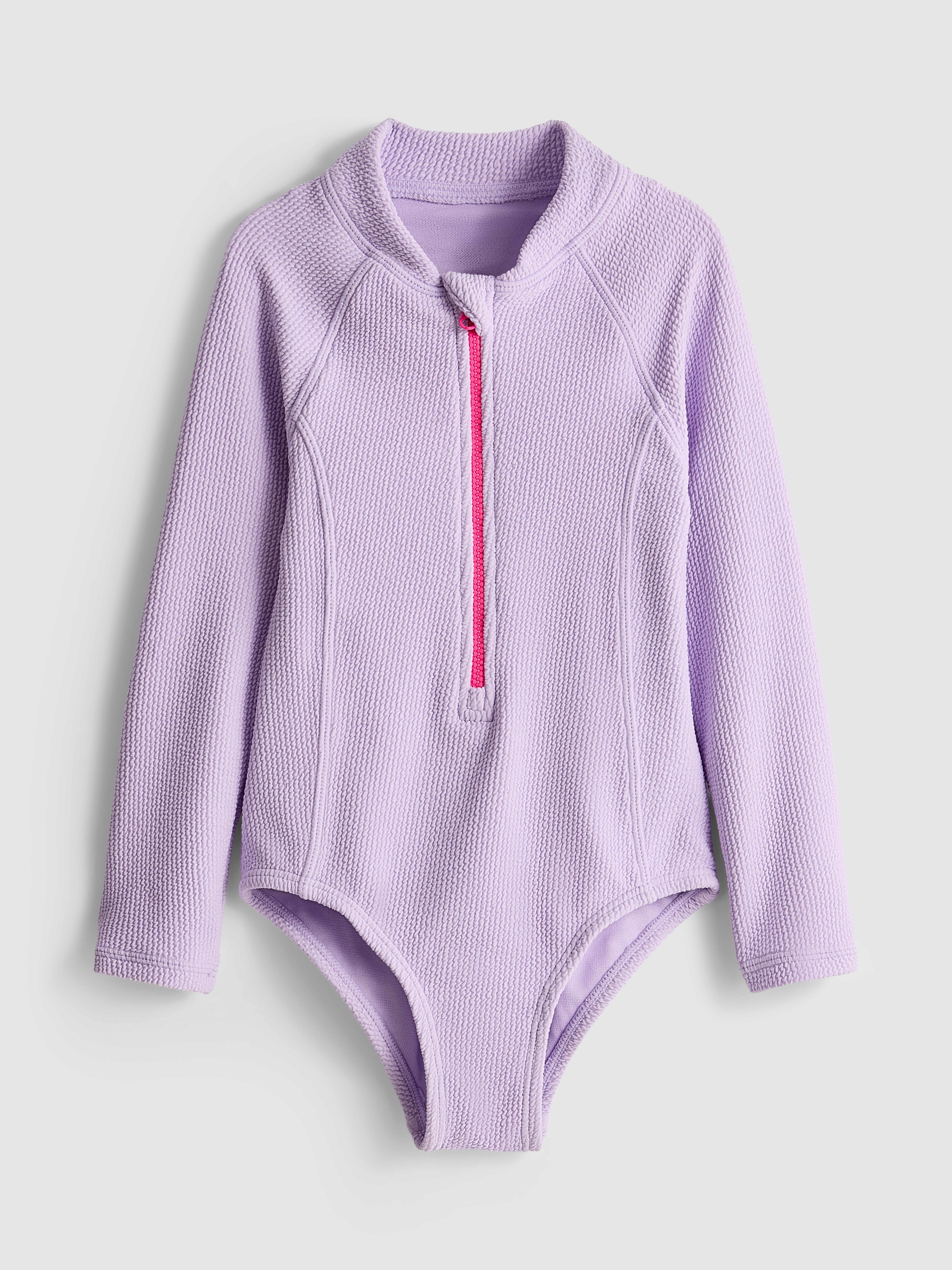 1.5-9yrs | Textured Long Sleeve Swimsuit