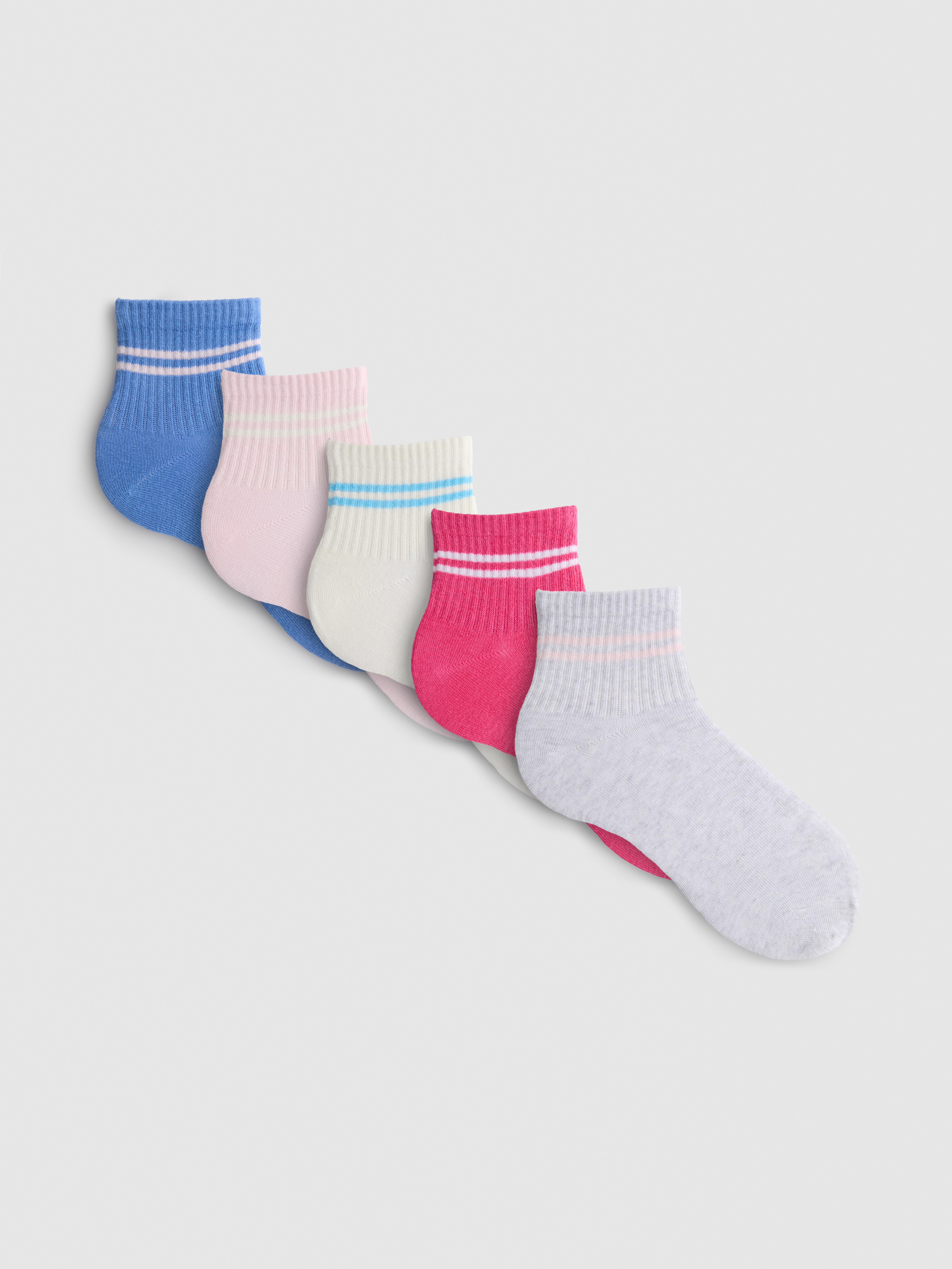 Crew-Sportsocken in Viertellänge, 5er-Pack