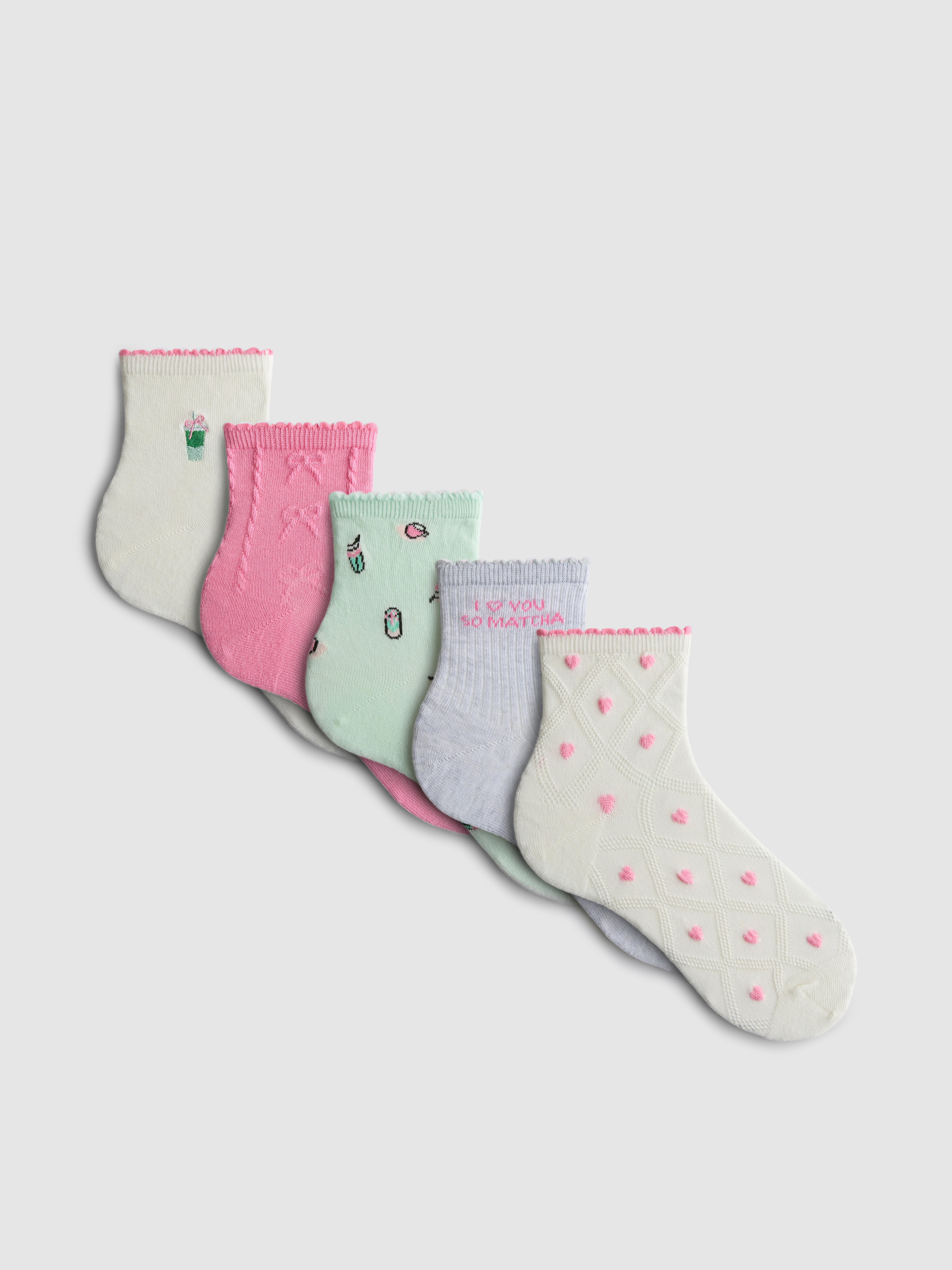 Pack 5 pares meias cano curto Matcha
