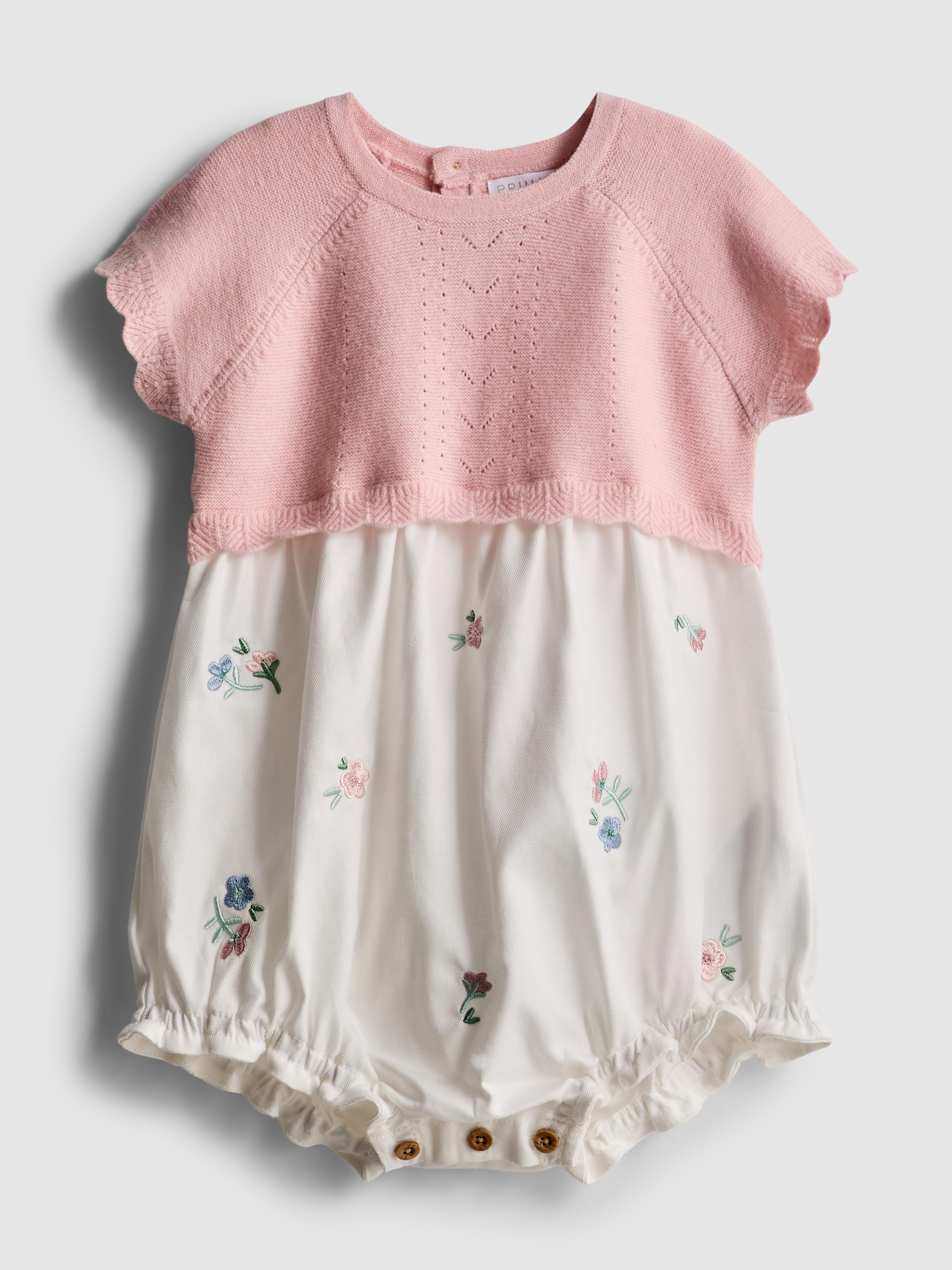 0-18 mesi | Body neonato ricamato in maglia