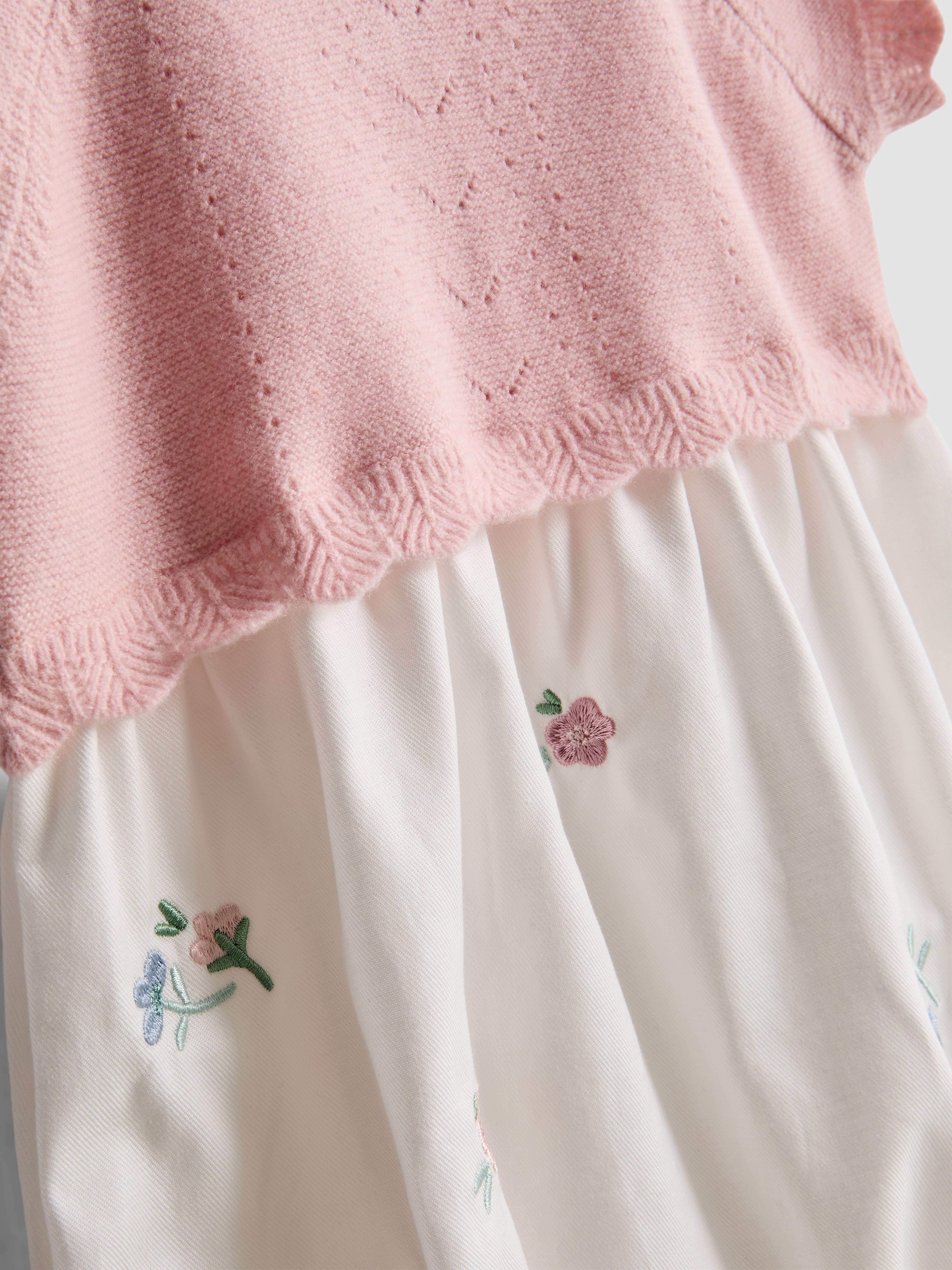 0-18mths | Knit Embroidered Newborn Romper