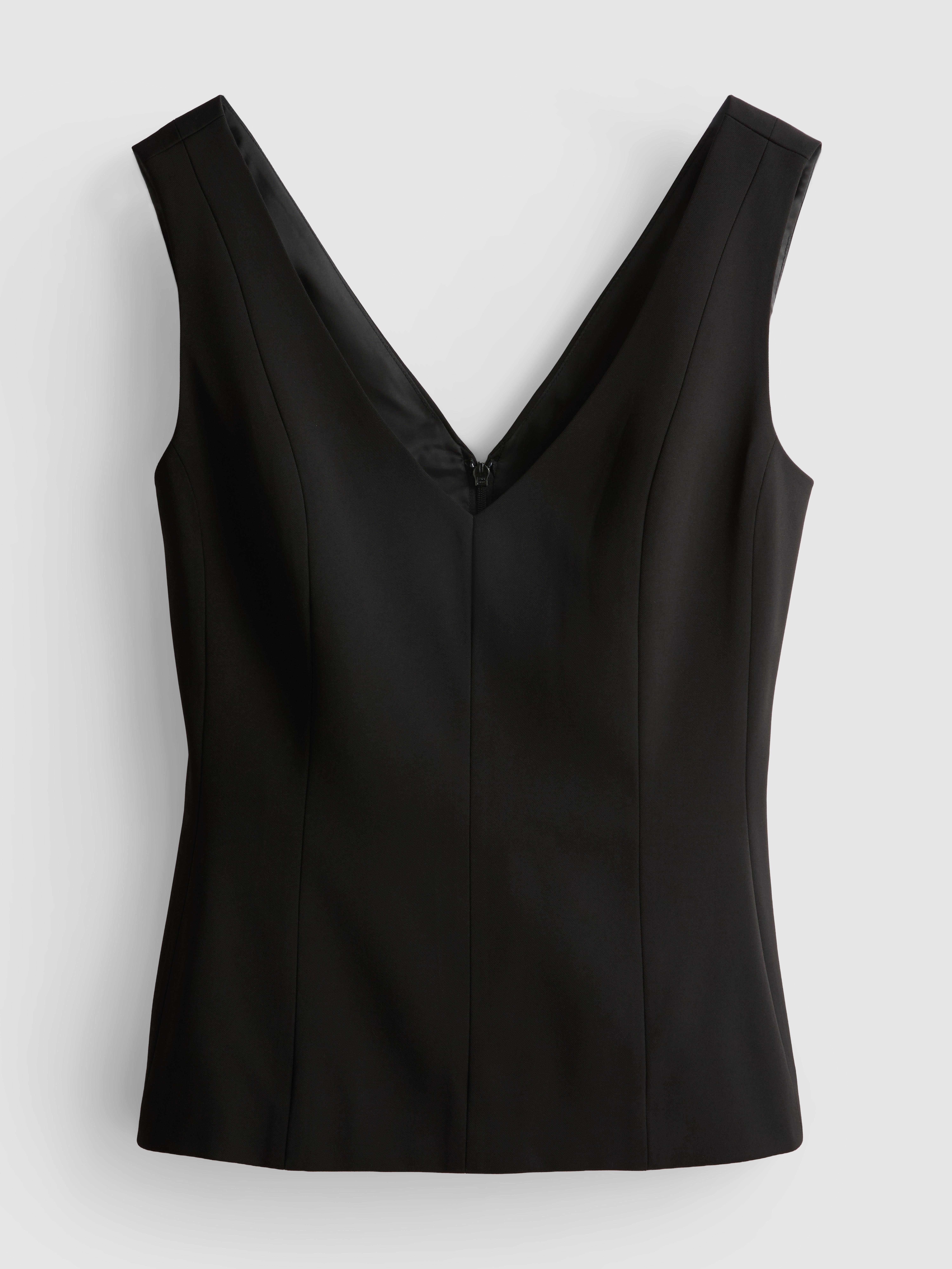 Lila Top mit V-Ausschnitt und Schößchen