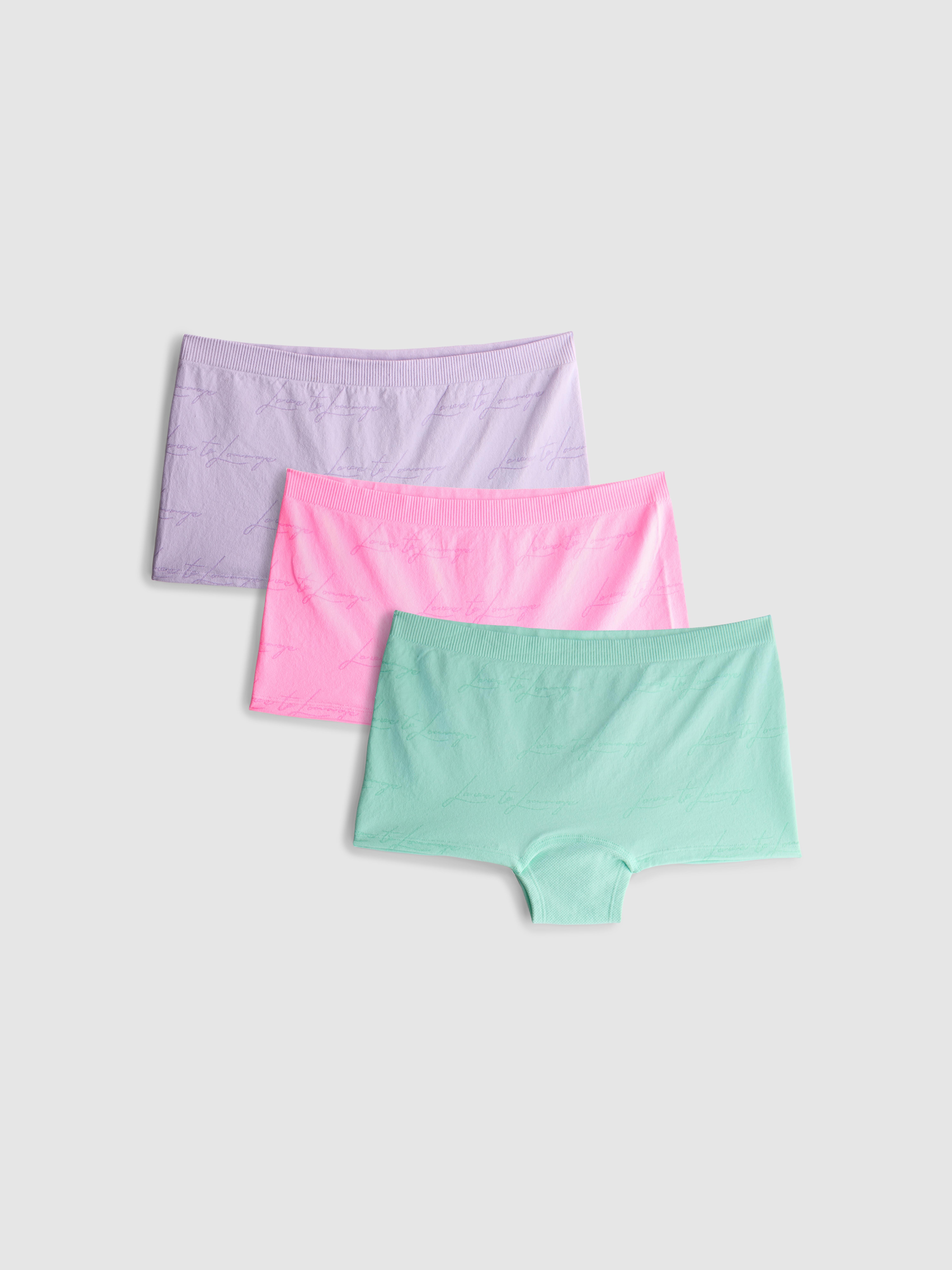 3pk Love To Lounge Seamless Boyshorts